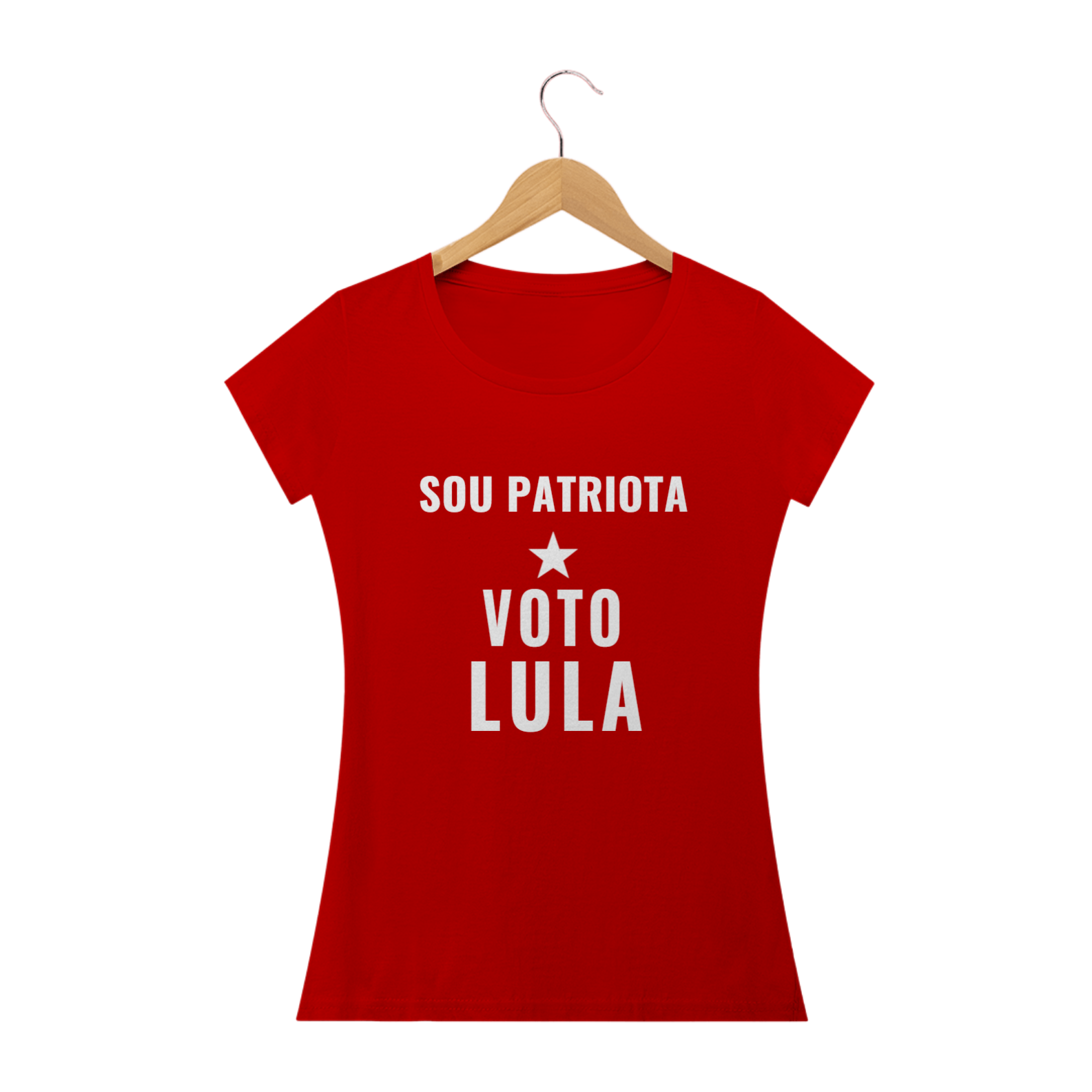 Nome do produto: Camiseta Baby Look Sou Patriota Voto Lula