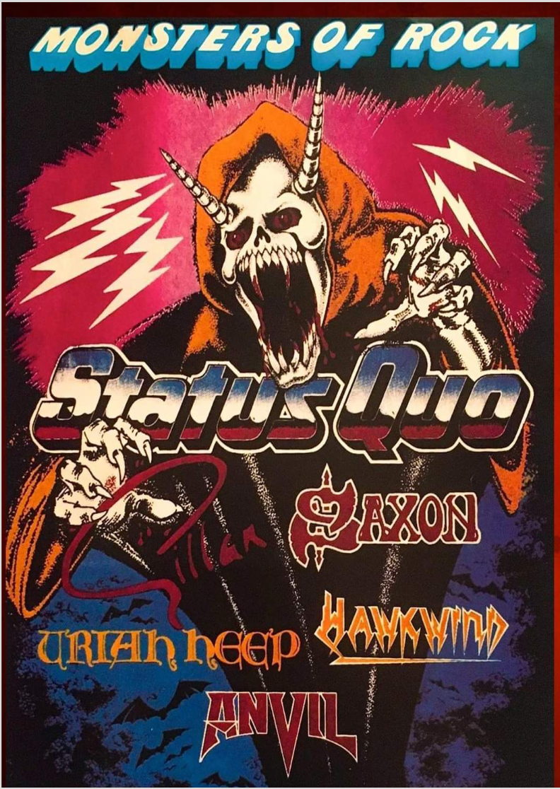 Monsters of Rock, Status Quo, Saxon, Uriah Heep, Gillan, Hawkwind, Anvil