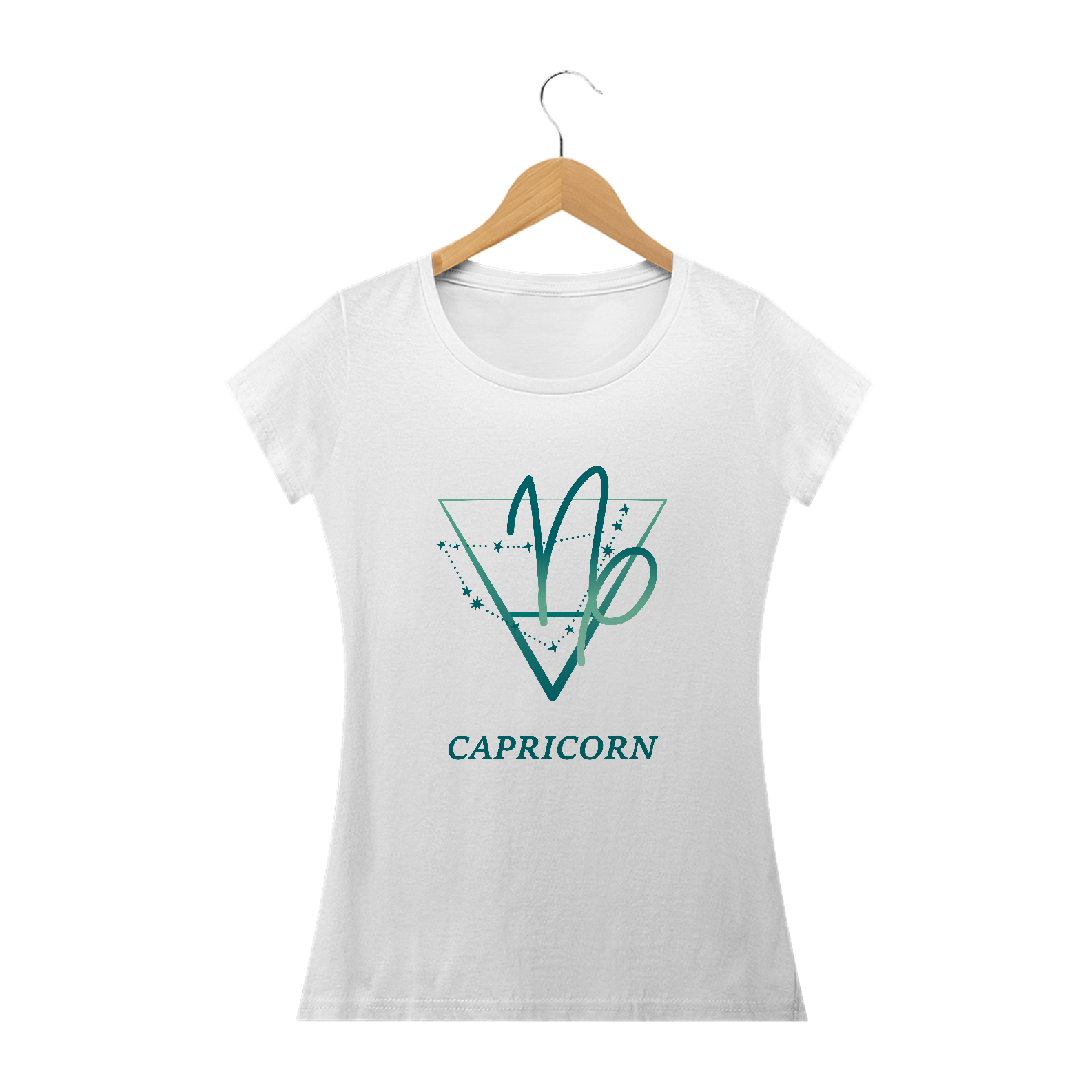 Nome do produto: Camiseta Baby Long Signos - Capricórnio - Branca