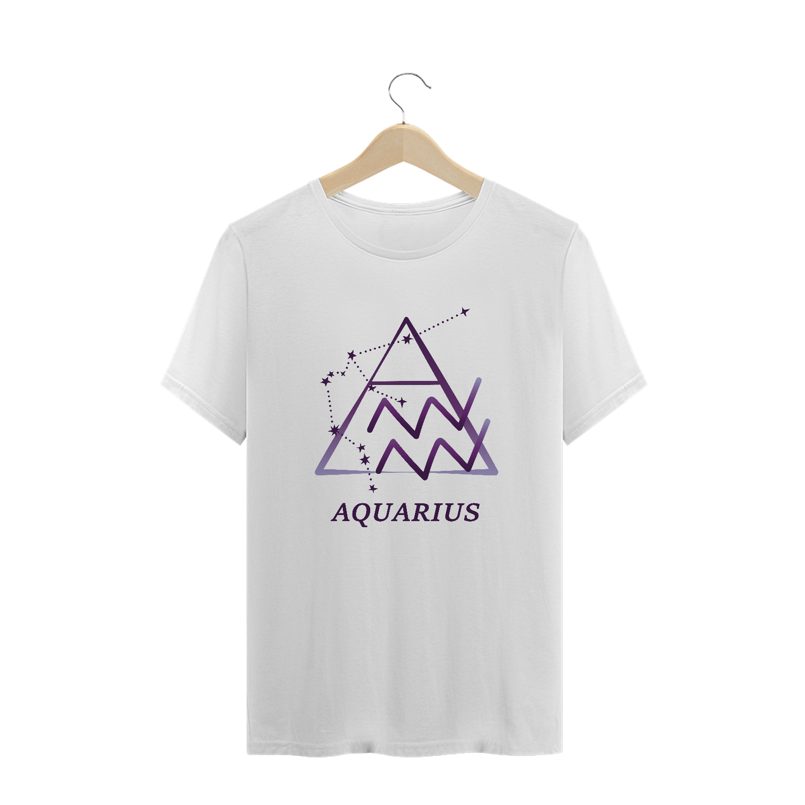 Nome do produto: Camiseta Signos - Aquário - Branca