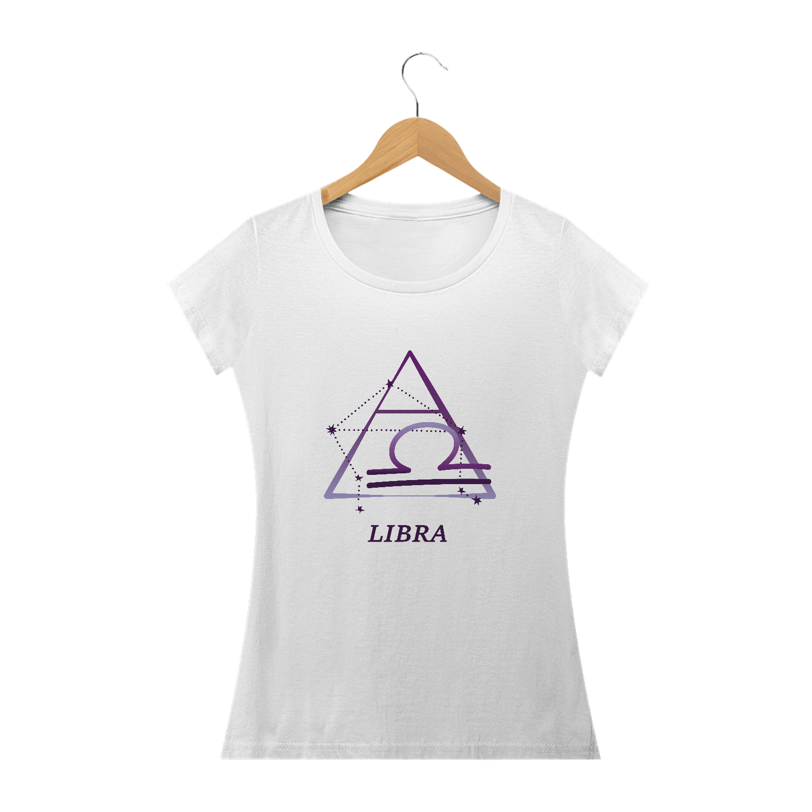 Nome do produto: Camiseta Baby Long Signos - Libra - Branca