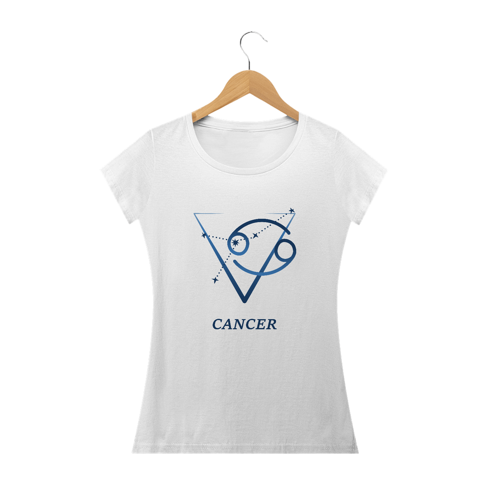 Nome do produto: Camiseta Baby Long Signos - Câncer - Branca