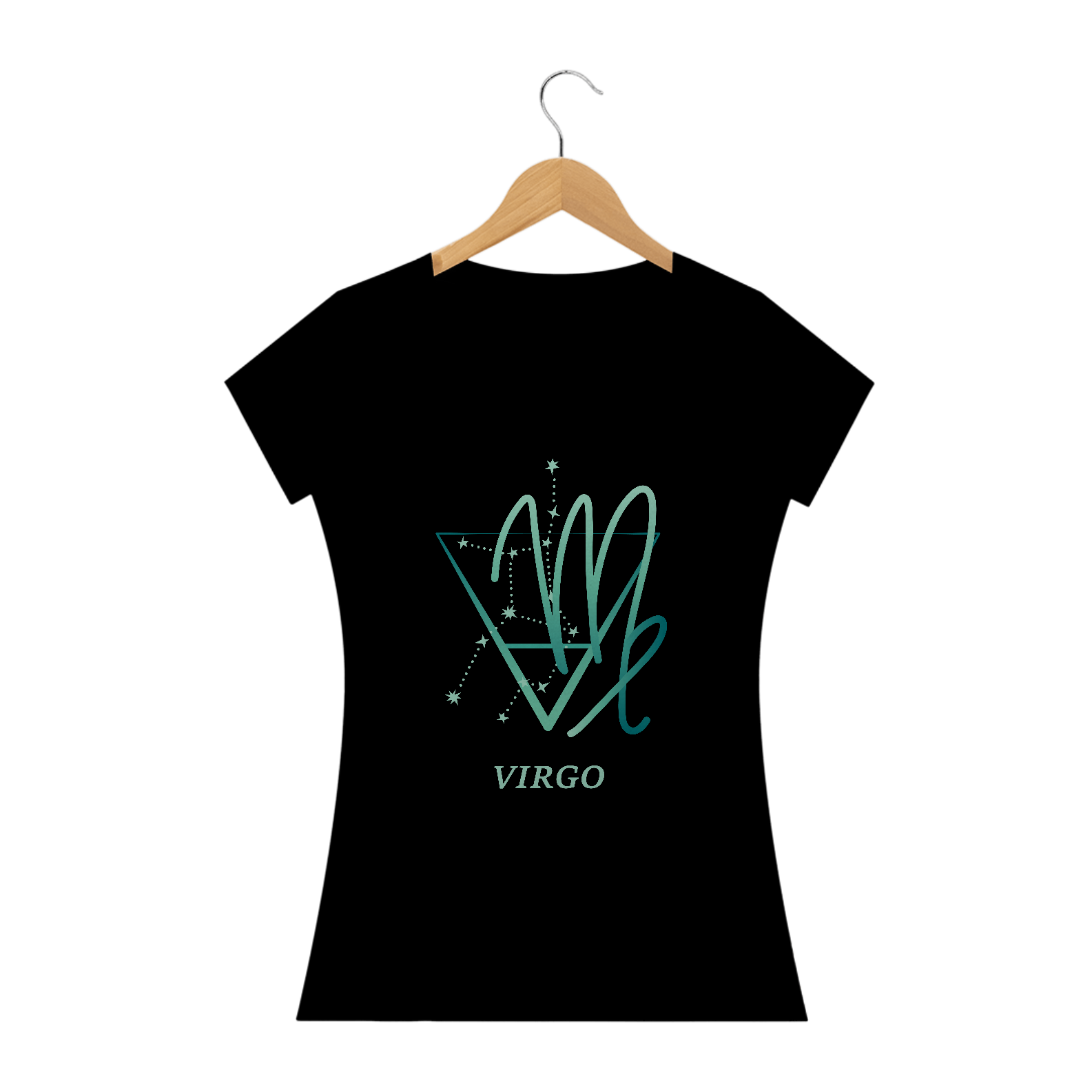 Nome do produto: Camiseta Baby Long Signos - Virgem - Preta