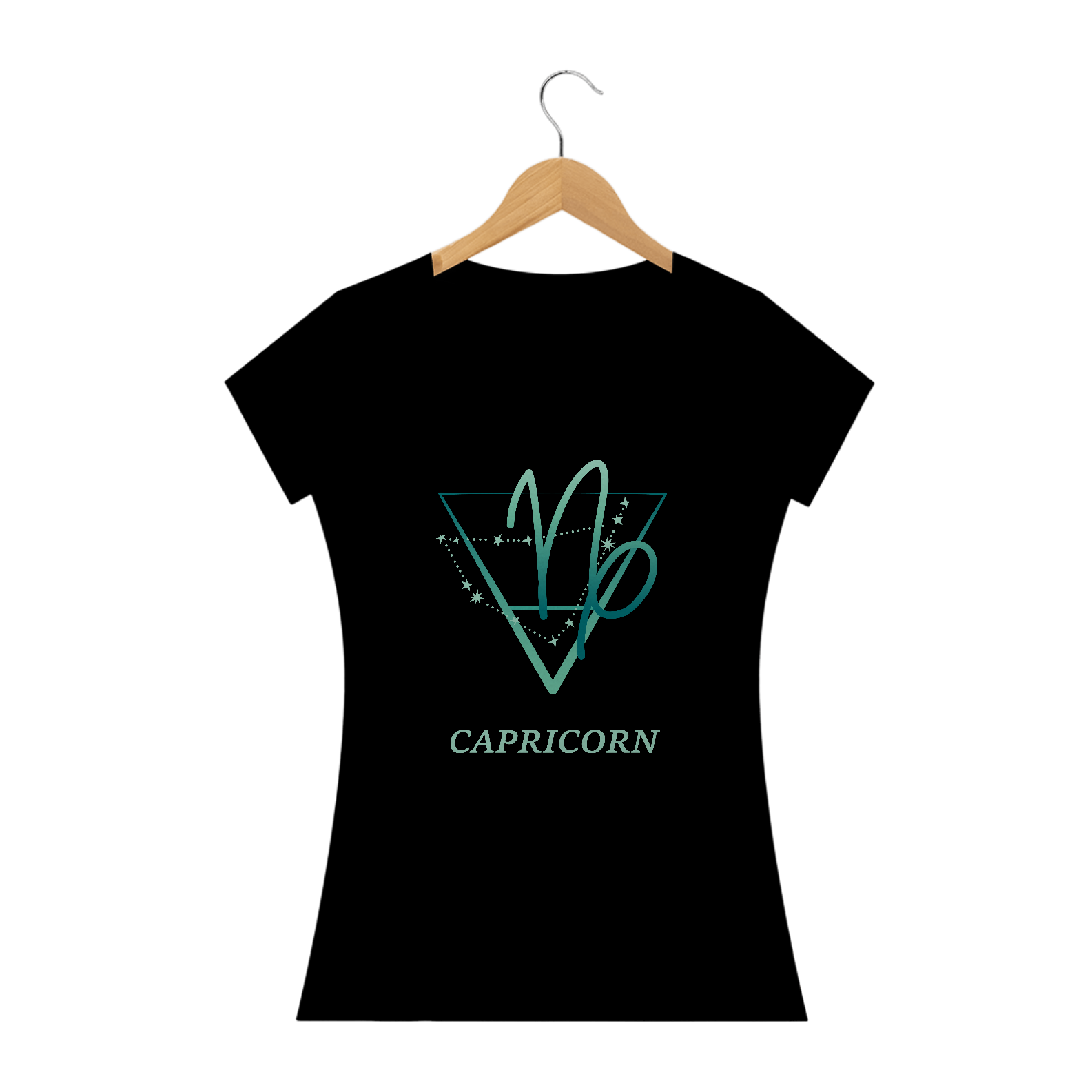 Nome do produto: Camiseta Baby Long Signos - Capricórnio - Preta