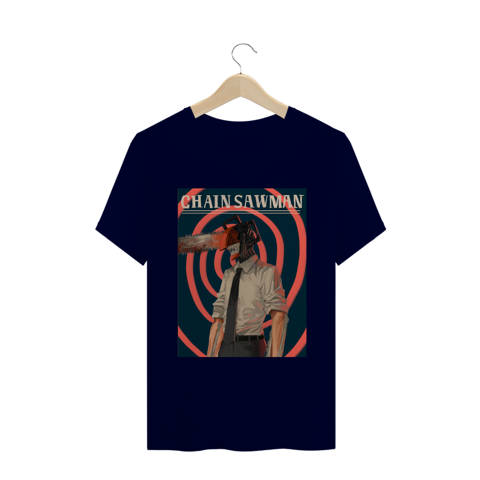 Nome do produto: Camiseta Chainsaw Man Espiral - Tecido Quality