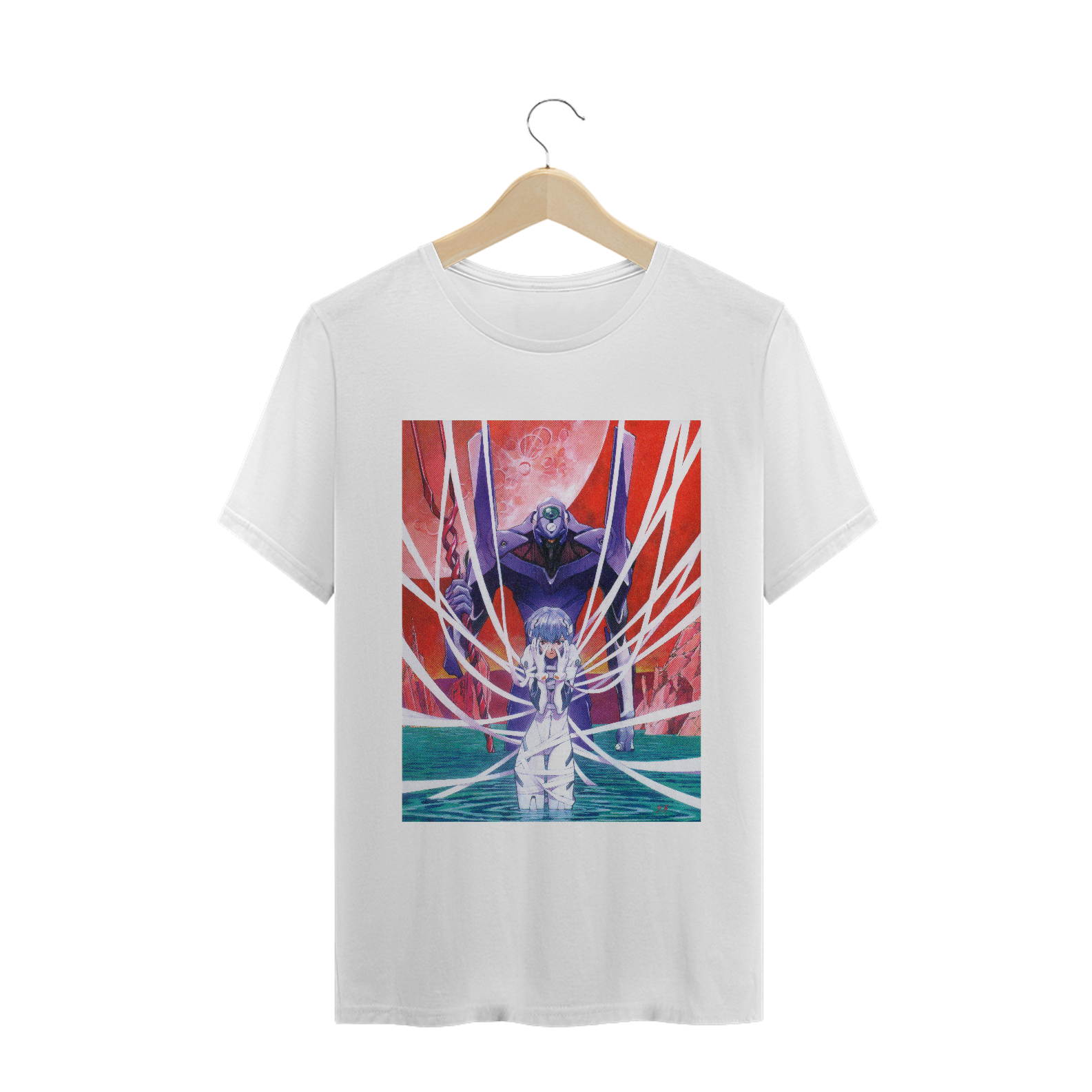 Nome do produto: Camiseta Evangelion Ayanami Arte - Tecido Quality