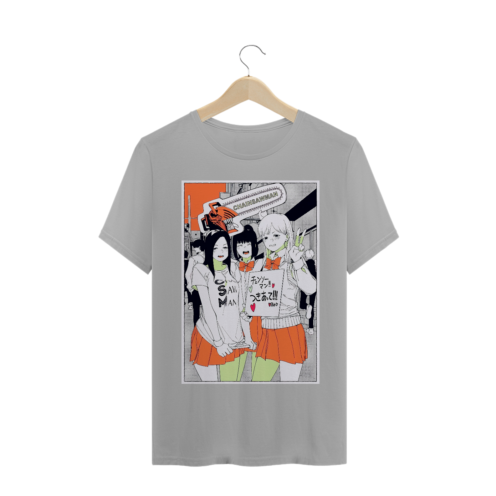 Nome do produto: Camiseta Chainsaw Man Estilo Mangá Colegial - Tecido Classic