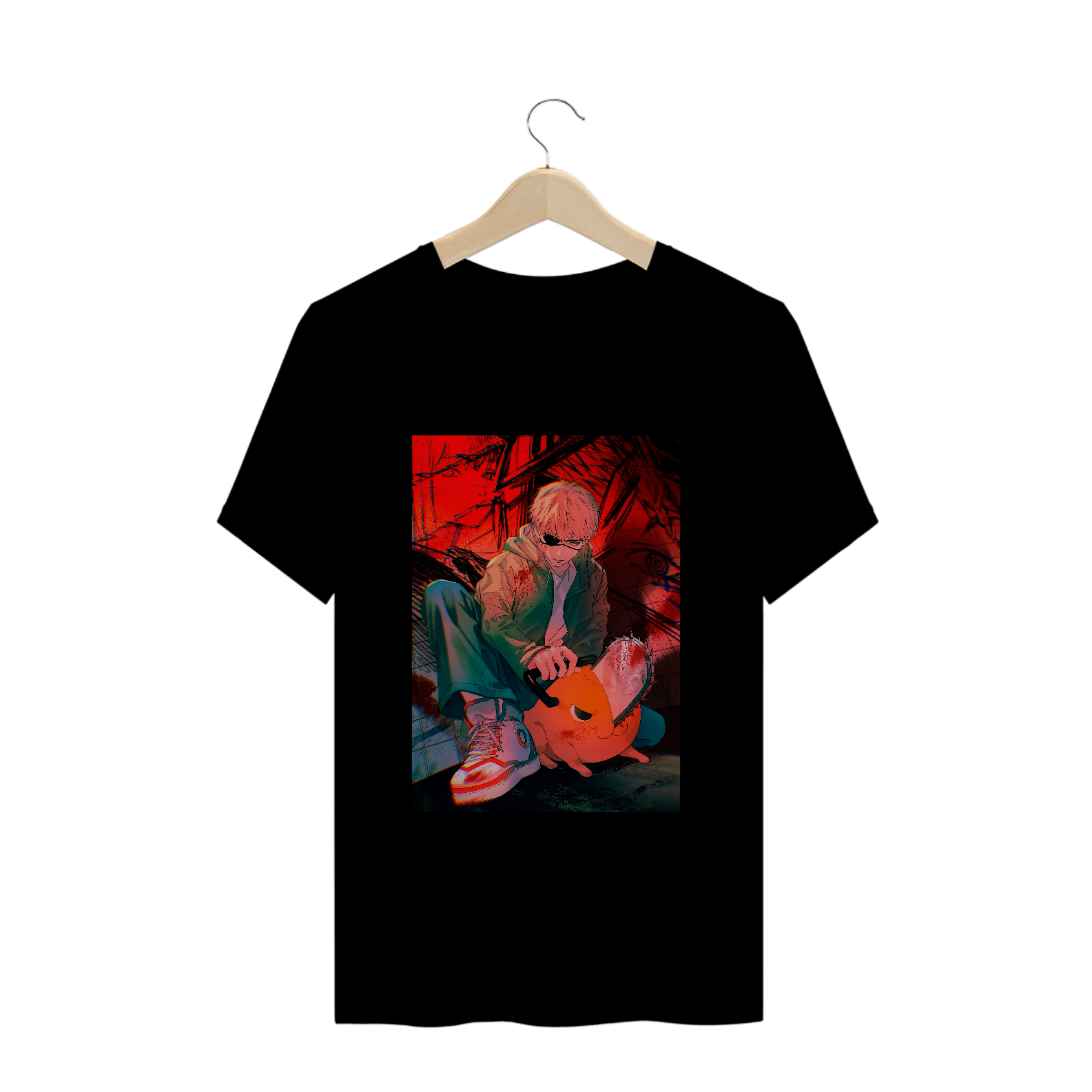 Nome do produto: Camiseta Chainsaw Man Denji e Pochita - Tecido Prime