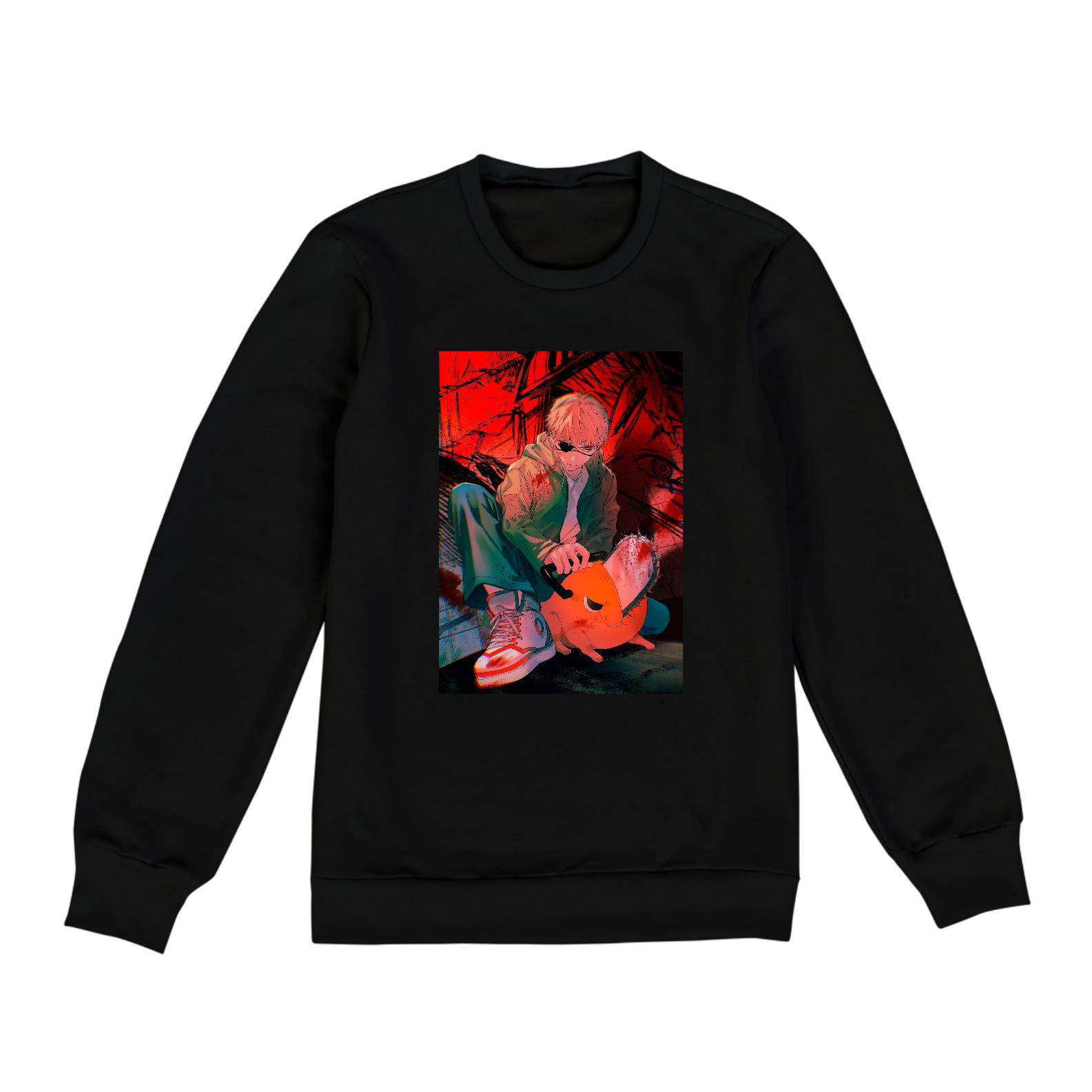 Nome do produto: Moletom Fechado Unissex Chainsaw Man Denji e Pochita