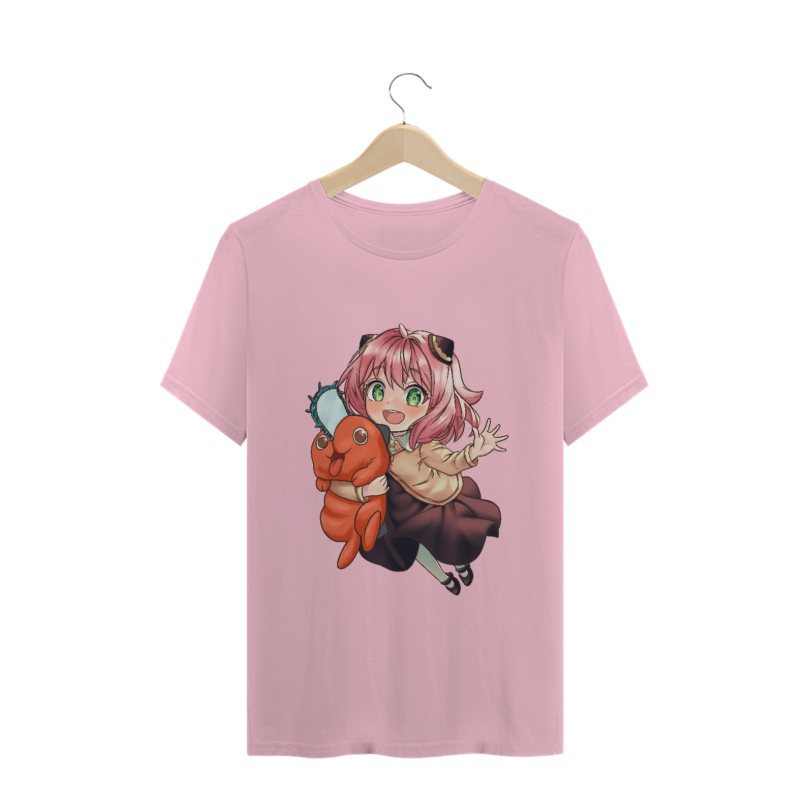 Nome do produto: Camiseta Anya e Pochita - Spyxfamily e Chainsaw Man - Tecido Classic