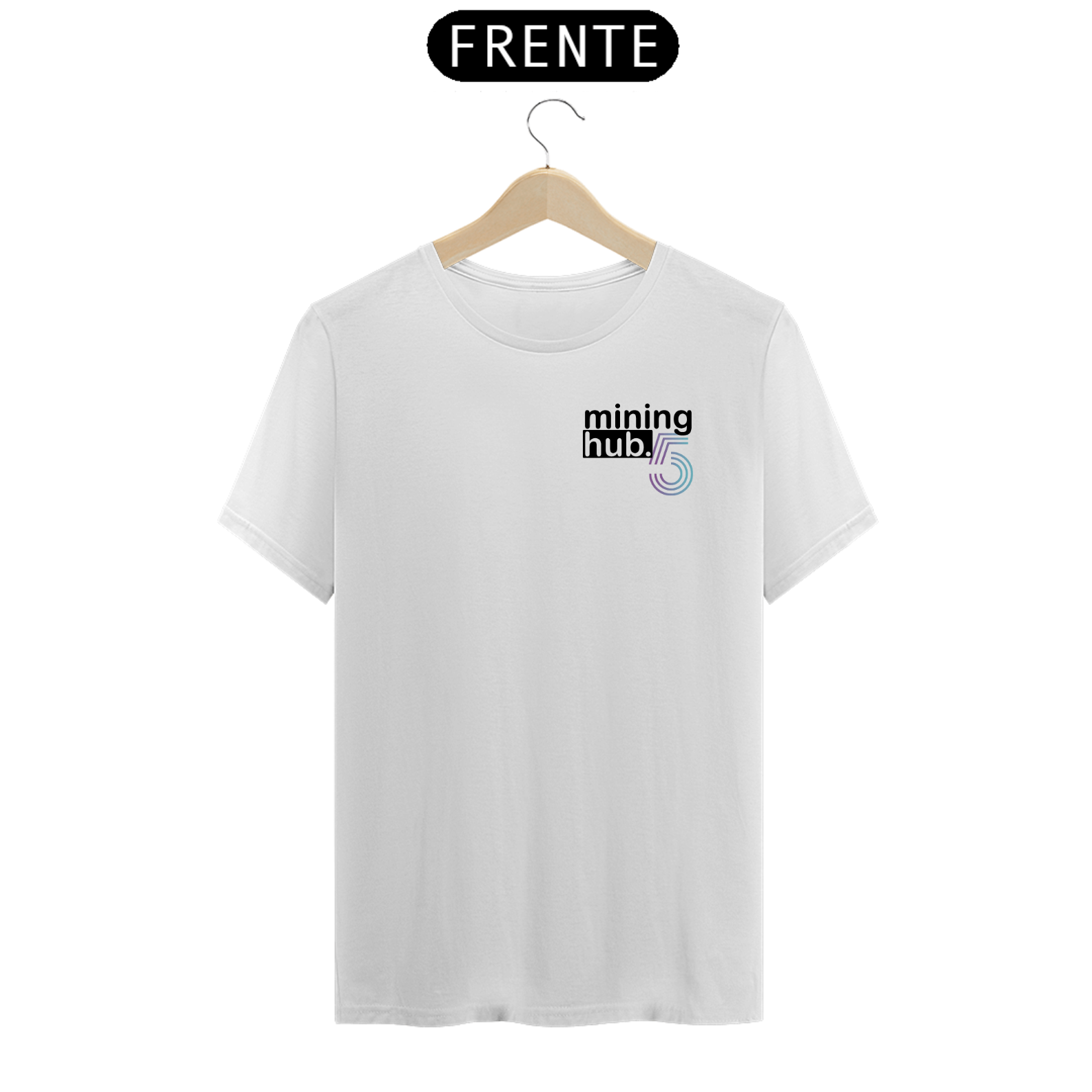 Nome do produto: T-shirt white — 5 anos Mining Hub