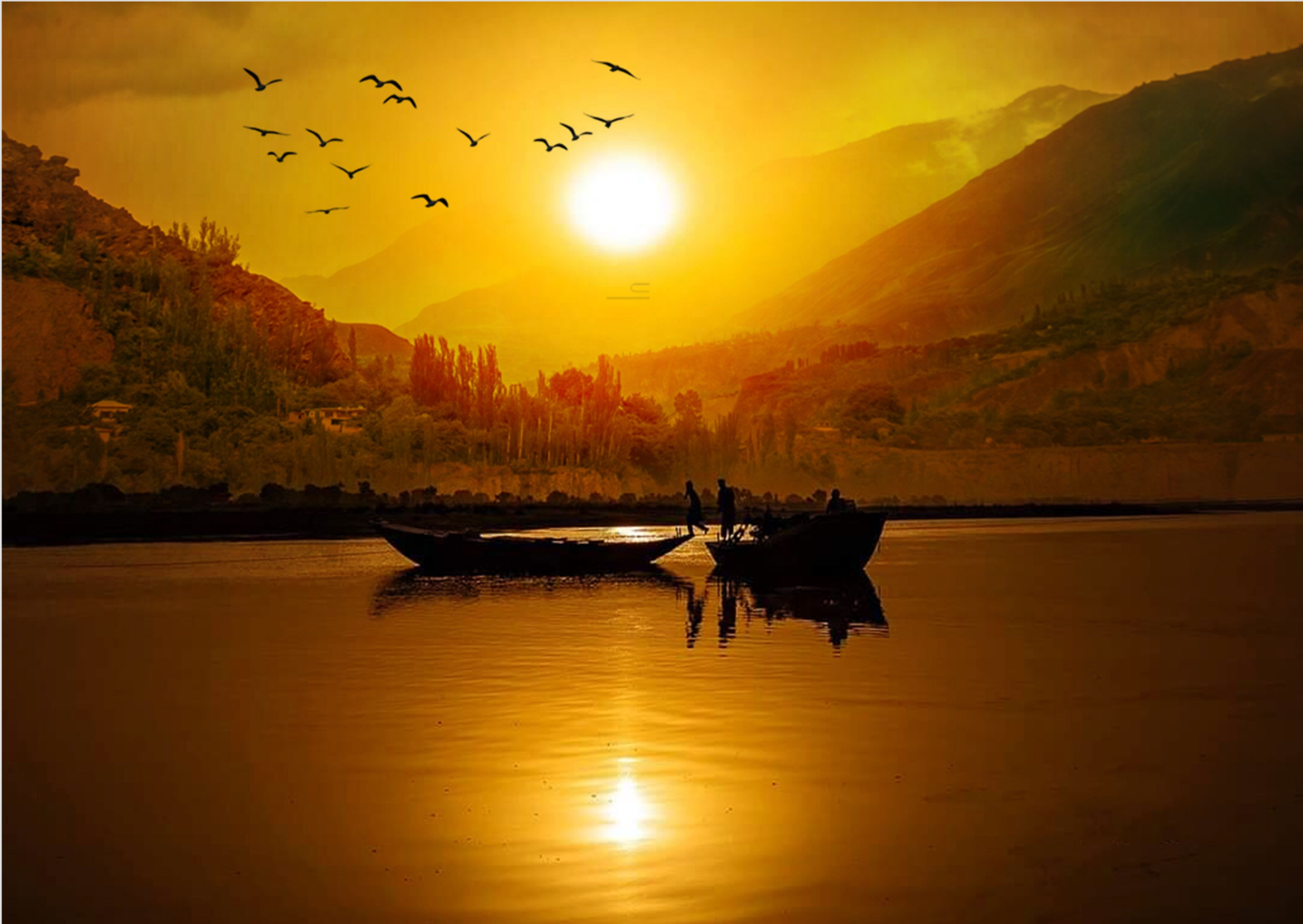 Nome do produto: POSTER LAGOA POR DO SOL