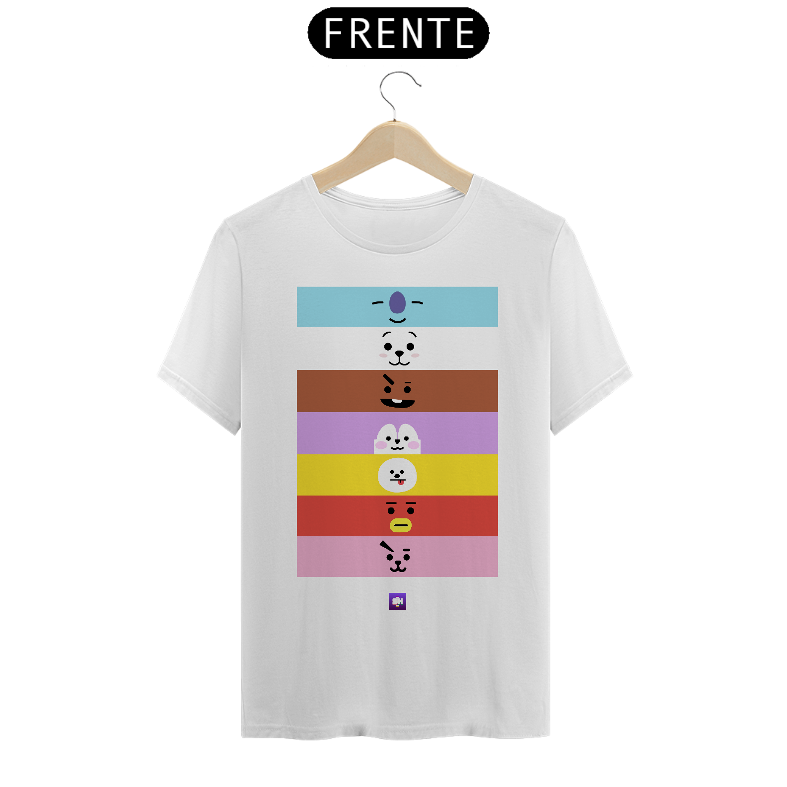 Nome do produto: CAMISETA BT21 FACES