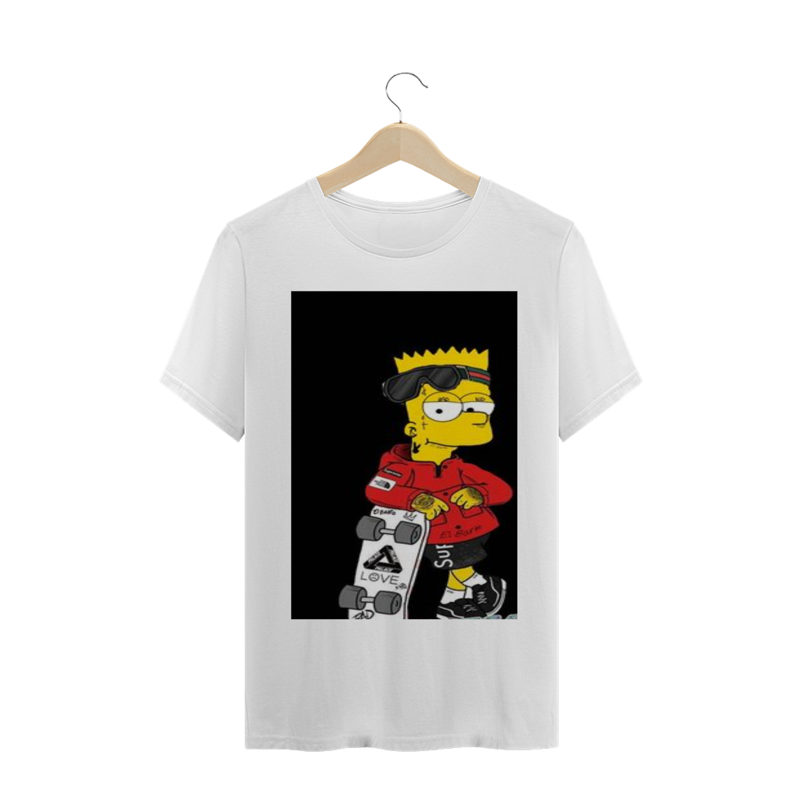 Nome do produto: Camiseta Casual  Estampa Bart Simpson   P ao XGG
