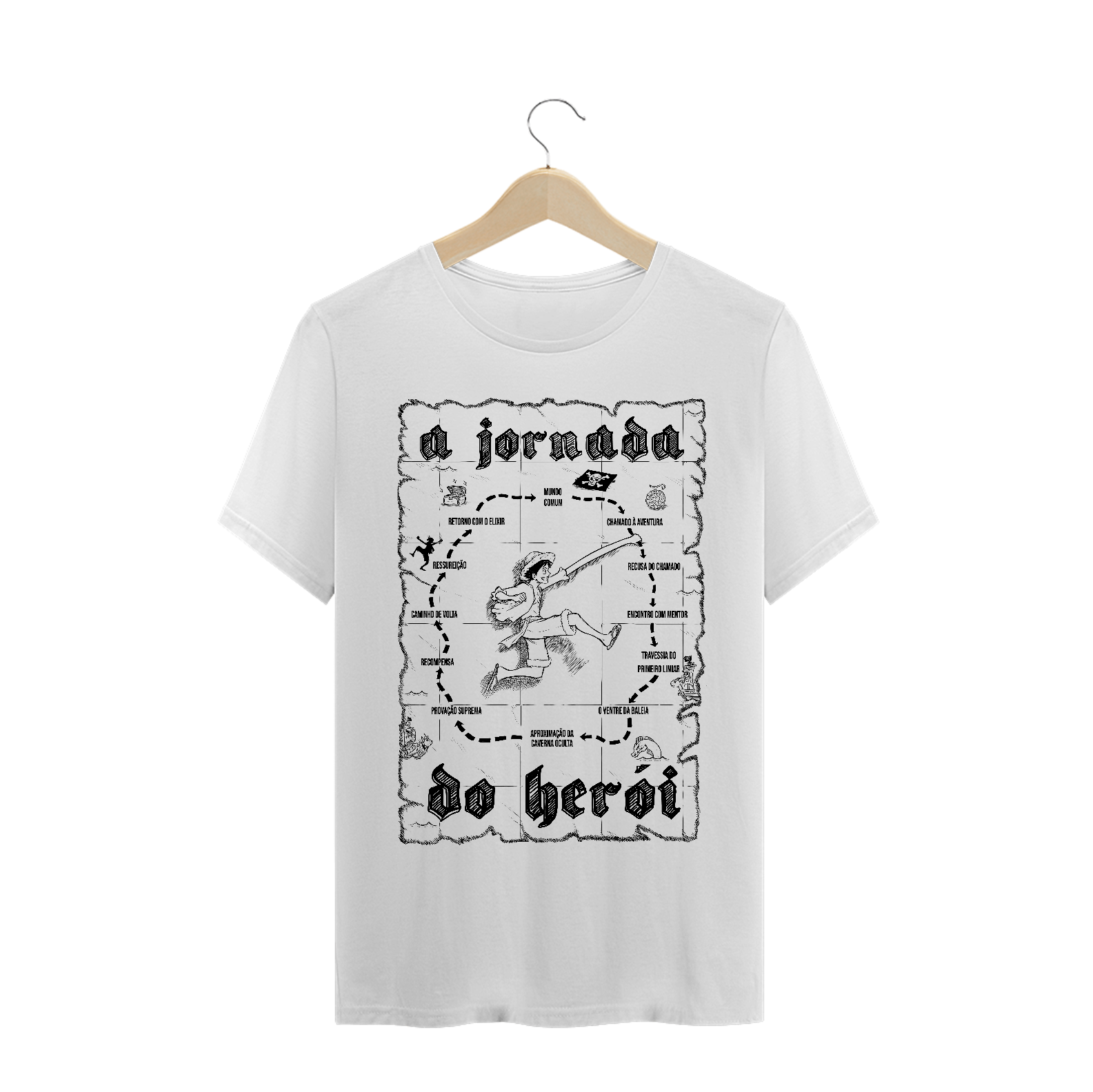 Nome do produto: One Piece - Luffy Jornada do Herói (Classic Estampa Preta)