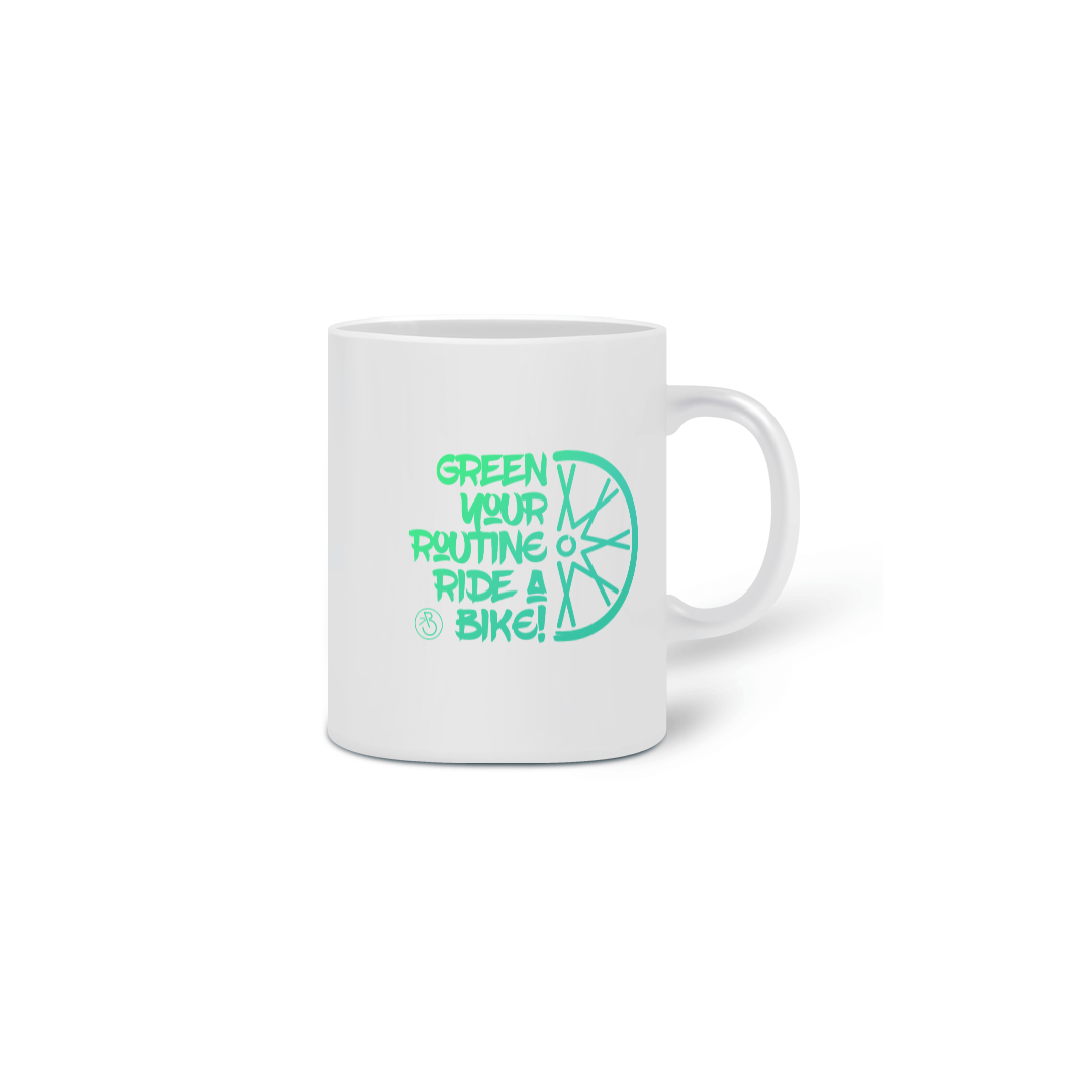 Nome do produto: Caneca cerâmica GREEN YOUR ROUTINE
