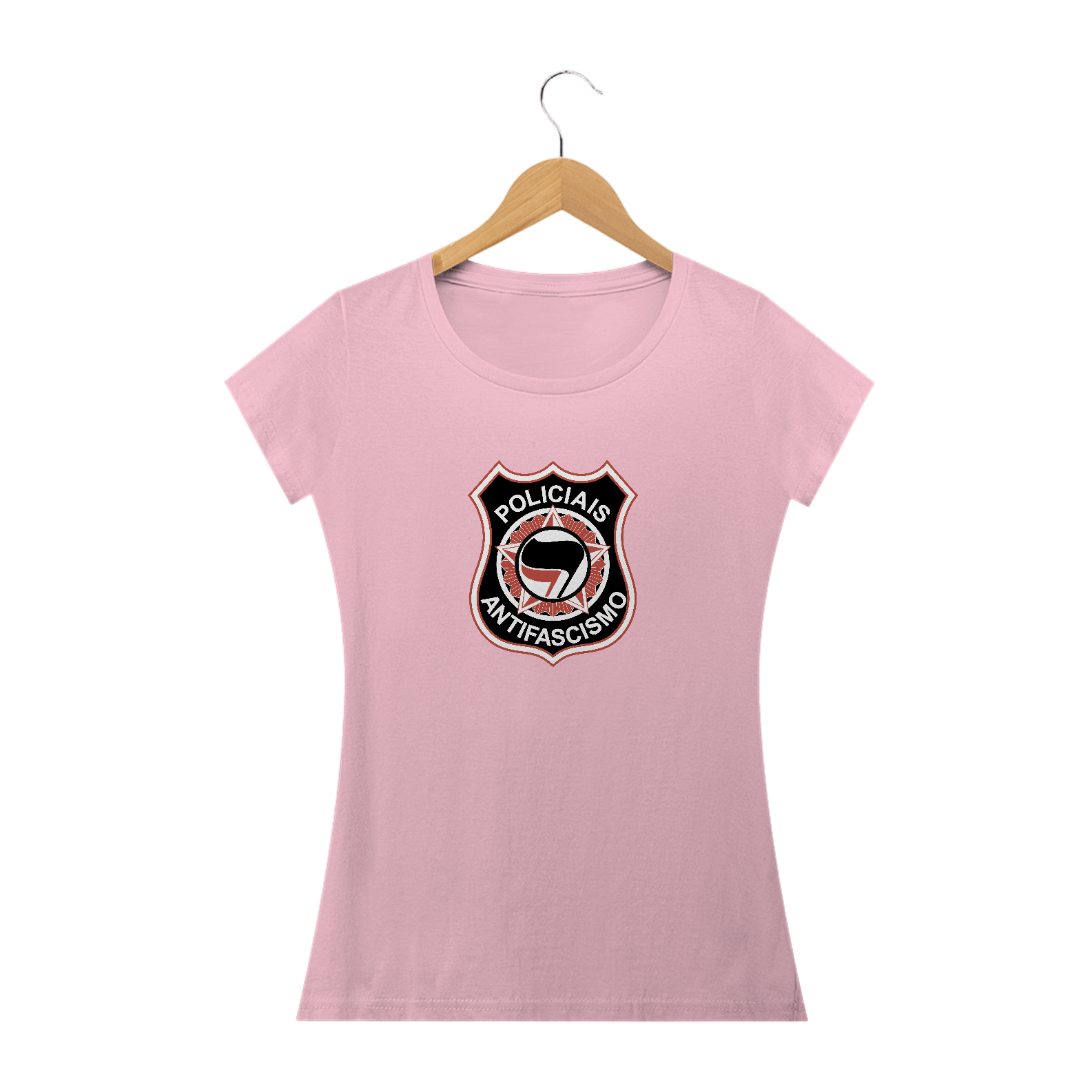 Nome do produto: CAMISETA FEMININA POLICIAIS ANTIFASCISMO