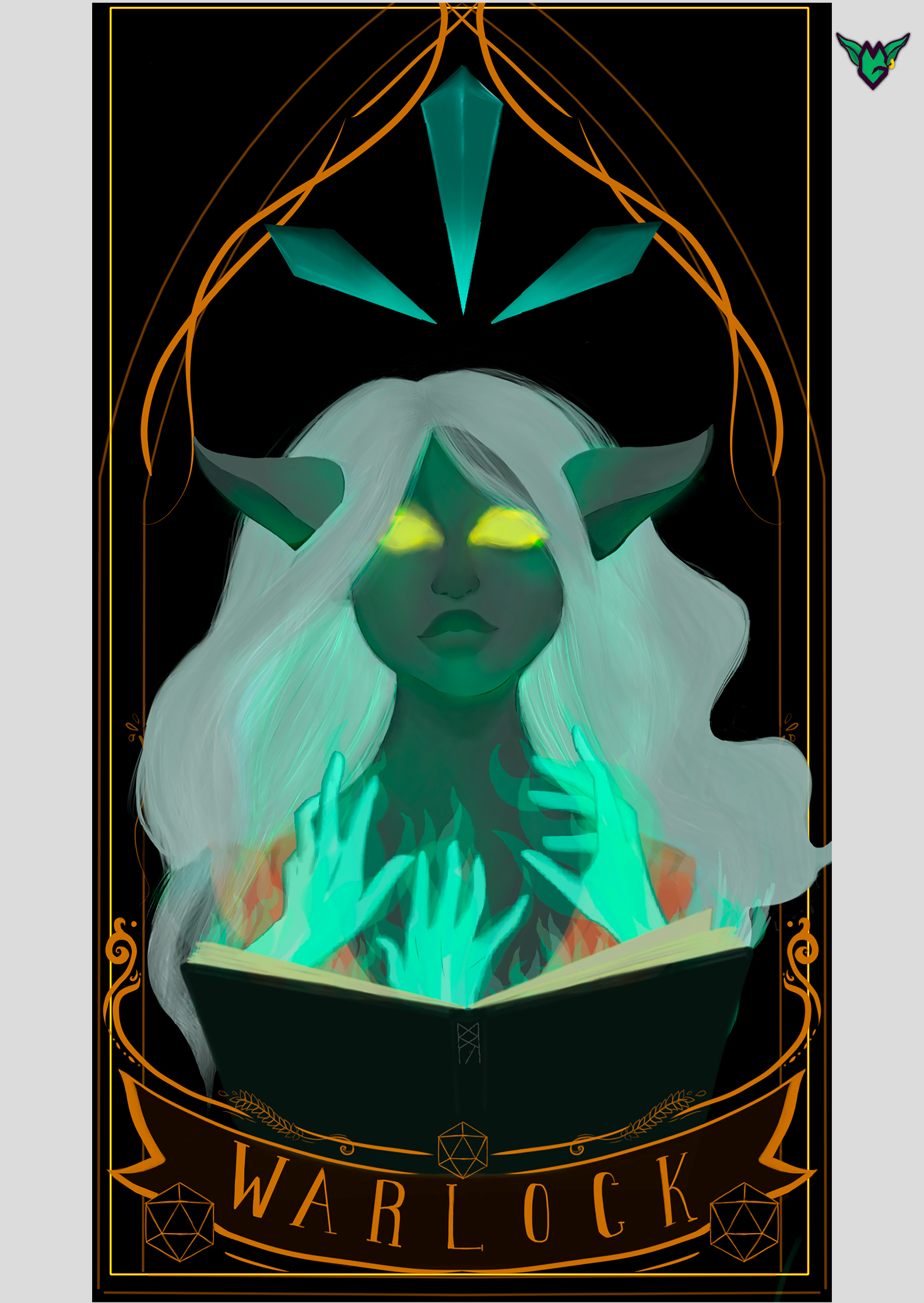 Nome do produto: Coleção Cartas DnD - Warlock - Arte by: @digitaldascaverna