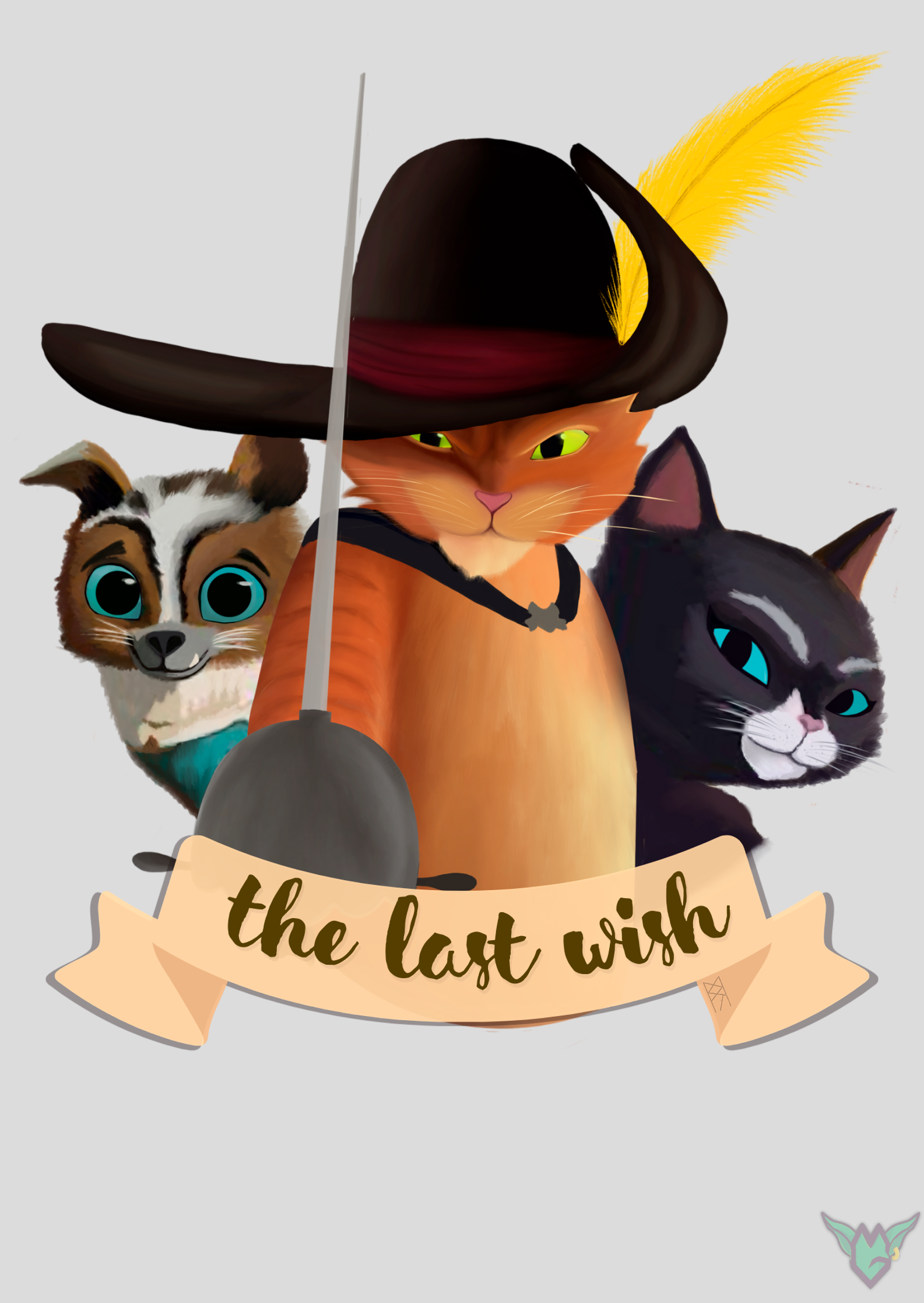 Nome do produto: Pôster Gato de Botas - The Last Wish - Arte by: @digitaldascaverna