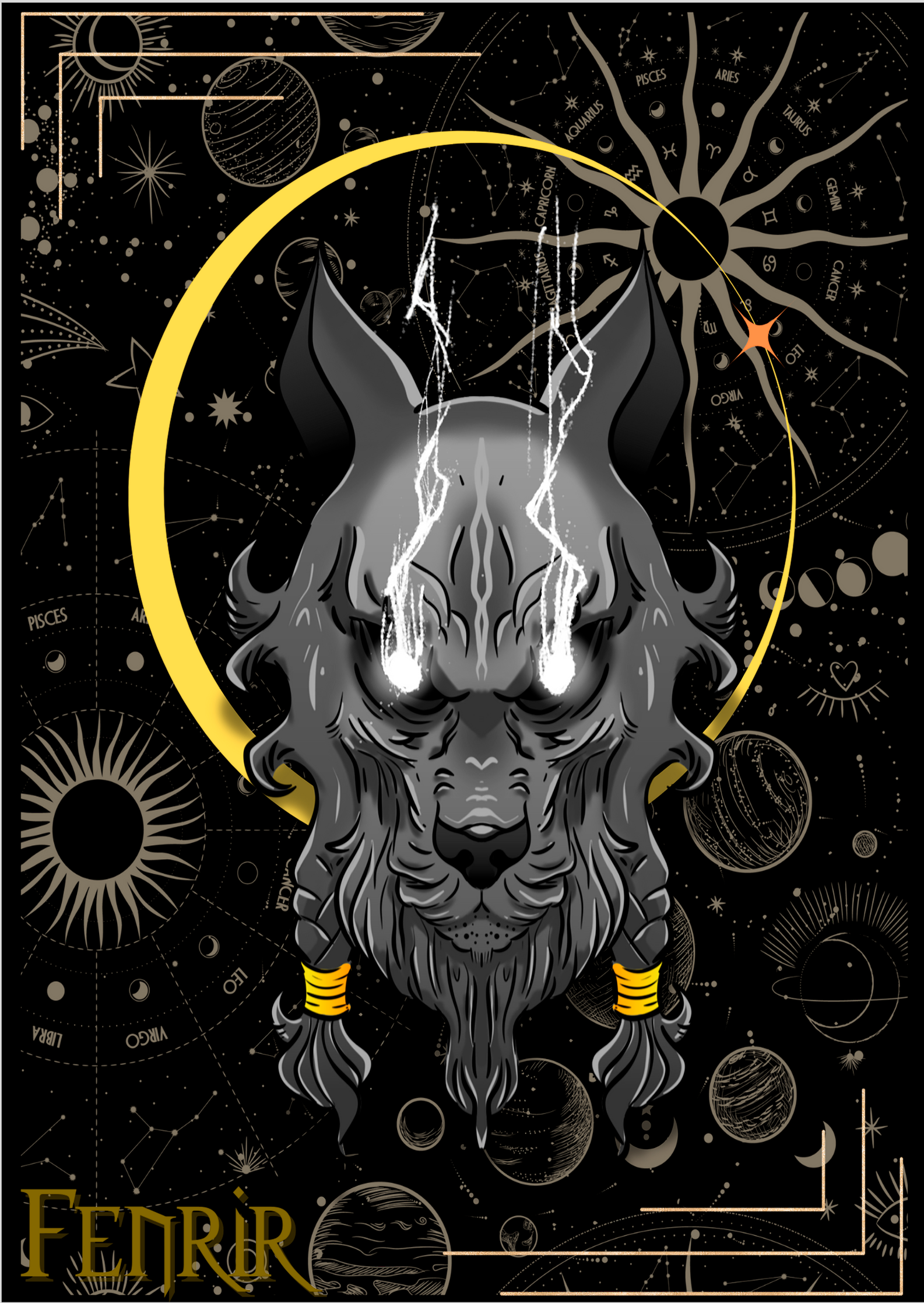 Nome do produto: Pôster Fenrir - Arte By: @deivolart