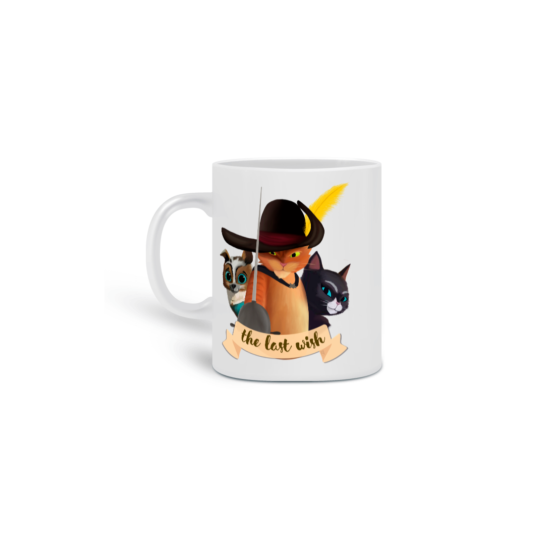 Nome do produto: Caneca Gato de Botas - The Last Wish - Arte by: @digitaldascaverna