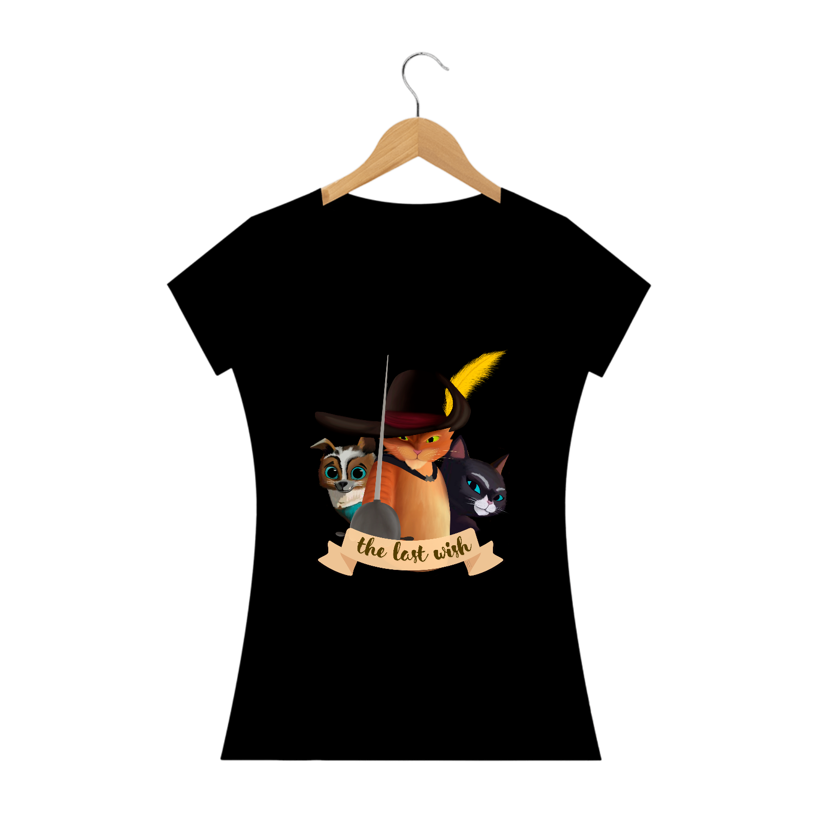 Nome do produto: Camiseta Gato de Botas - The Last Wish - Arte by: @digitaldascaverna