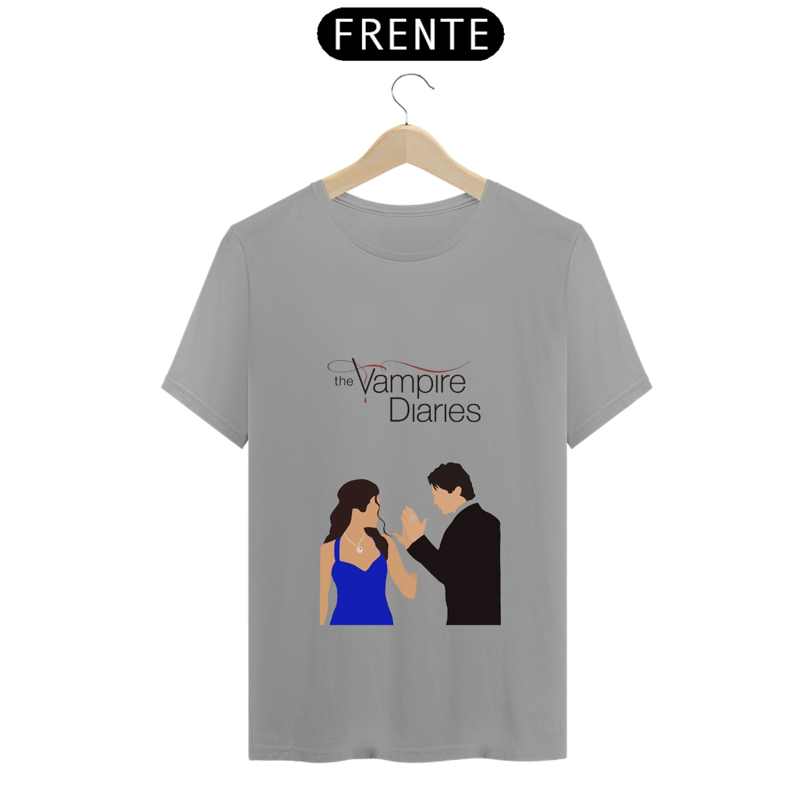 Nome do produto: T-shirt The vampire diaries Elena e Damon