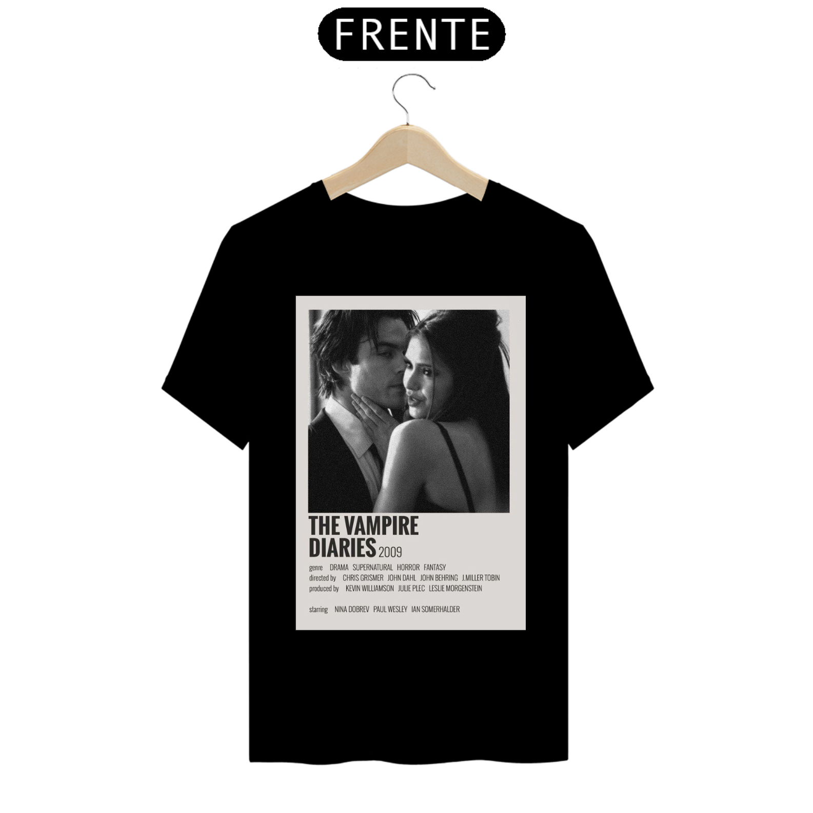 Nome do produto: T-shirt The vampire diaries Elena e Damon 