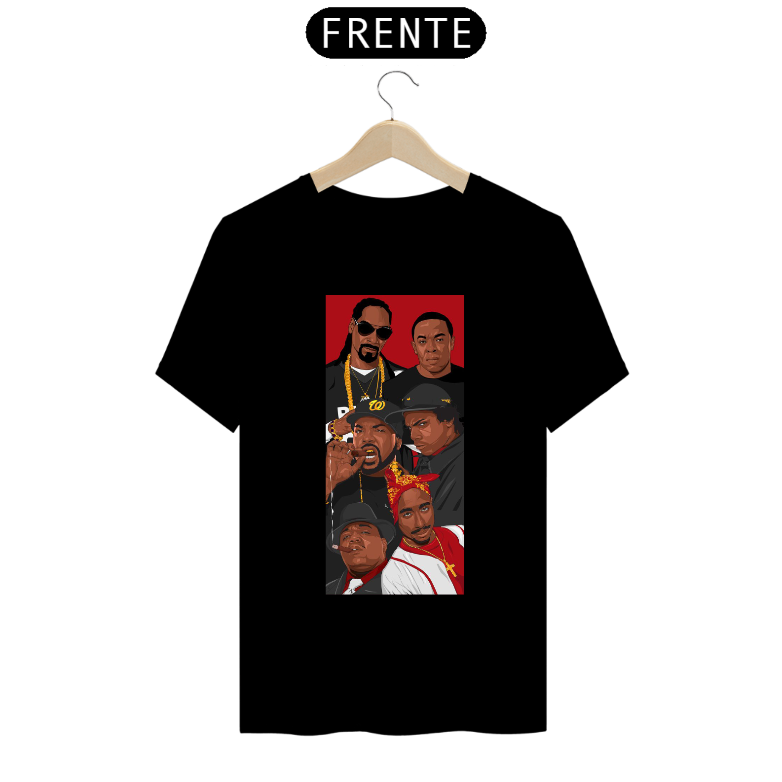 Nome do produto: Camiseta grandes nomes do rap - Snoop Dog, 2pac