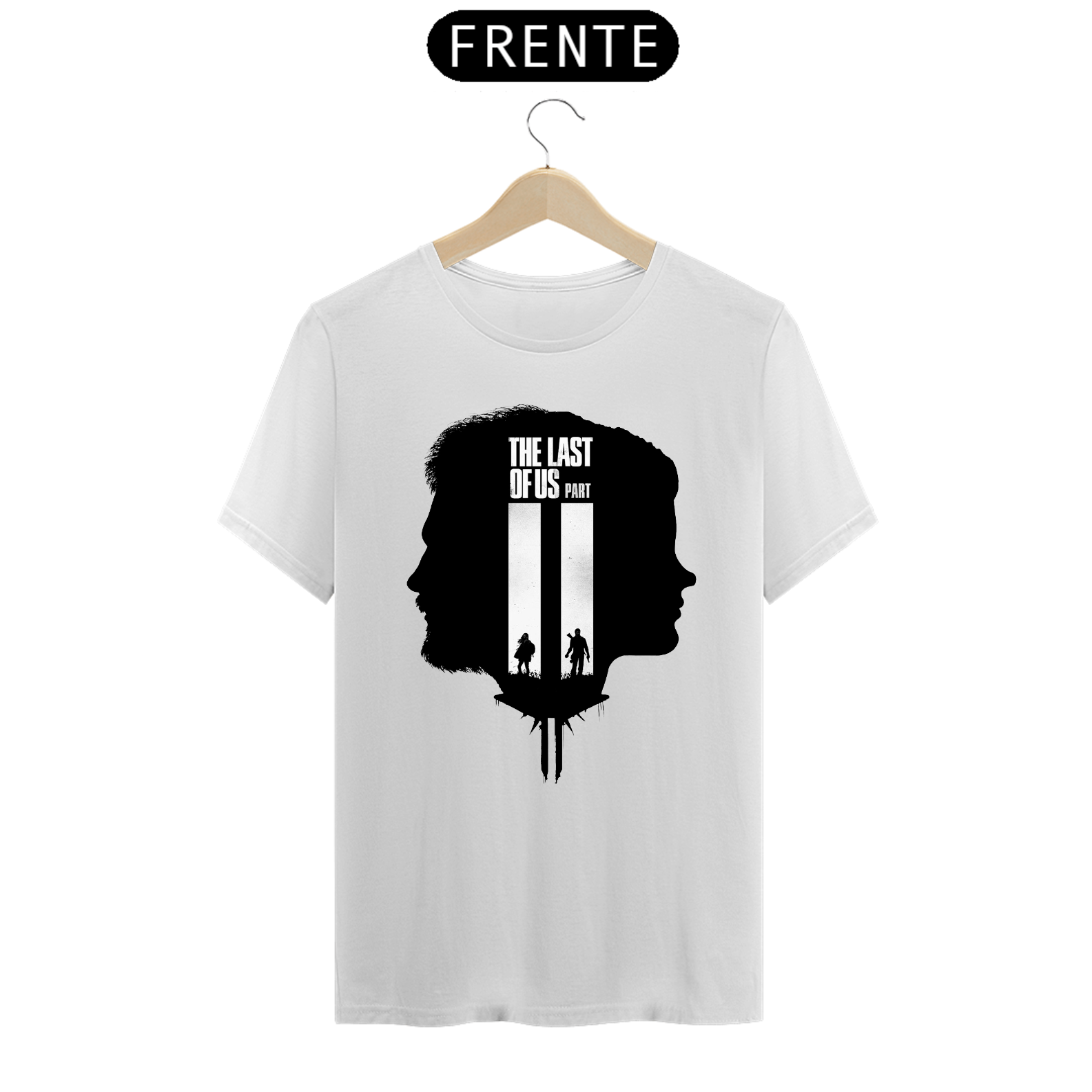 Nome do produto: Camiseta The Last of Us Part II Joel e Ellie Branca