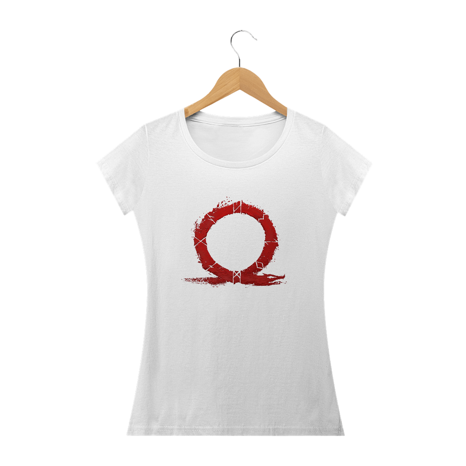 Nome do produto: Camiseta Baby Long God of War Omega branca