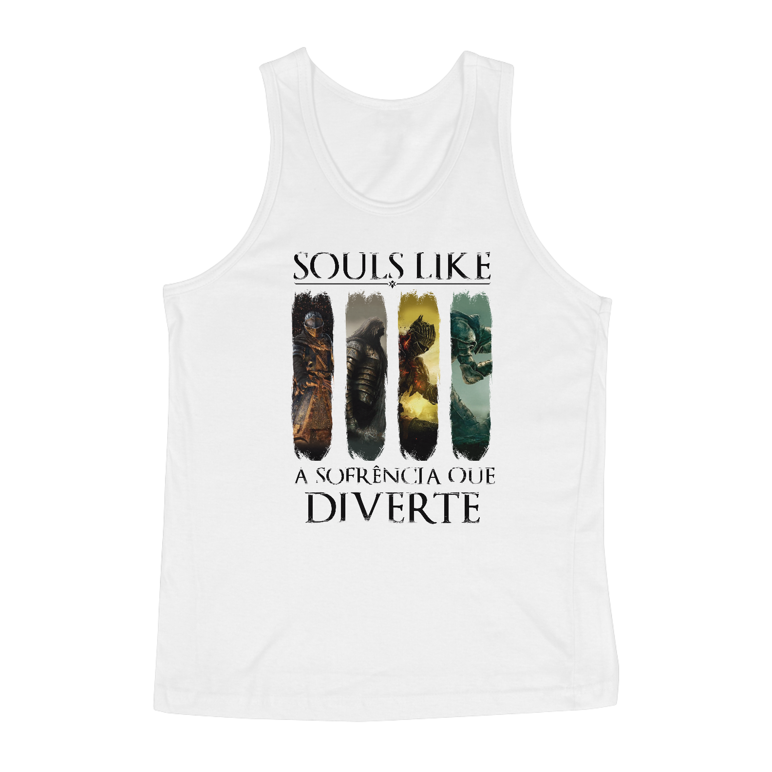 Nome do produto: Regata Souls Like Sofrencia que diverte branca ou cinza