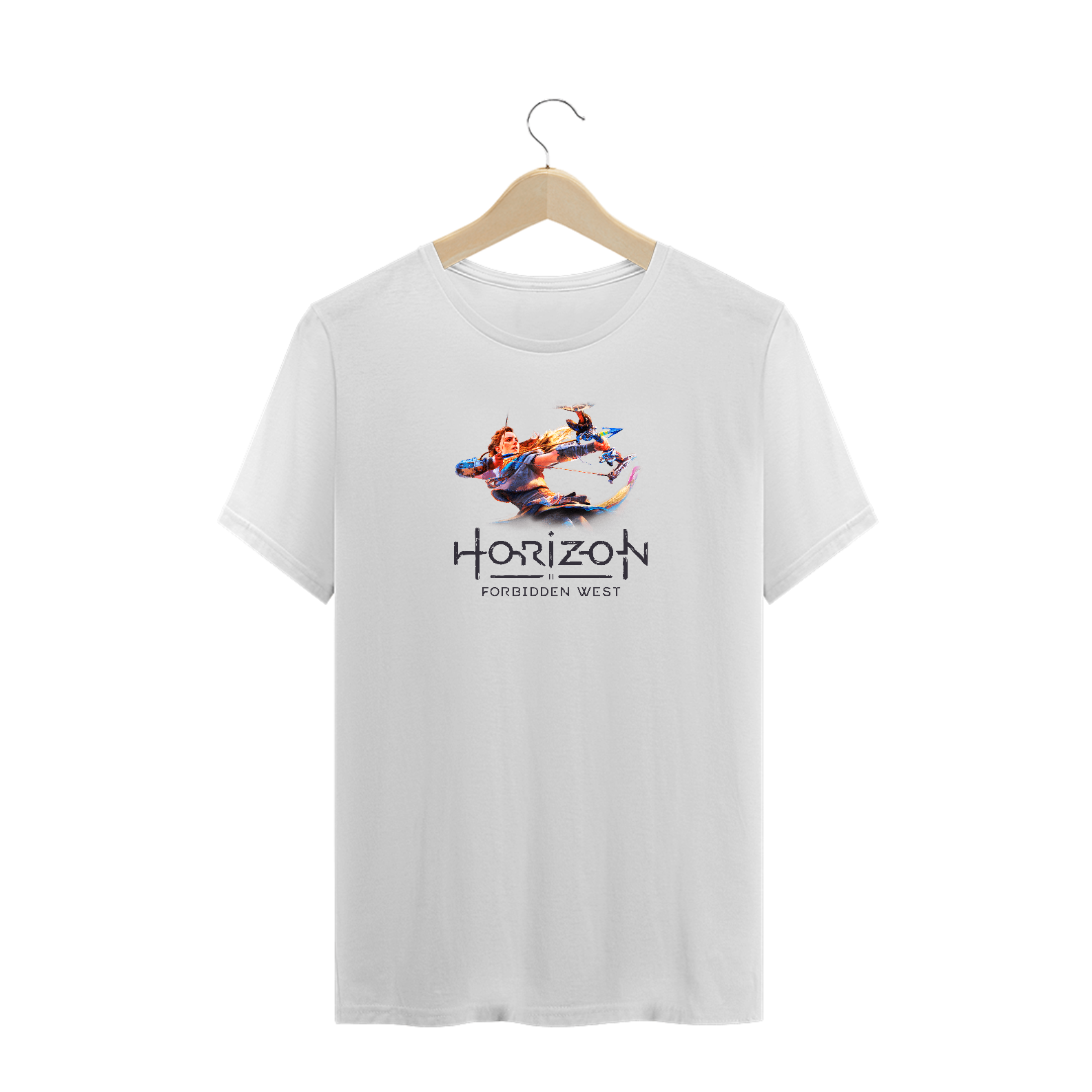 Nome do produto: Camiseta Plus Size Hoirzon FW M1 branca e cinza