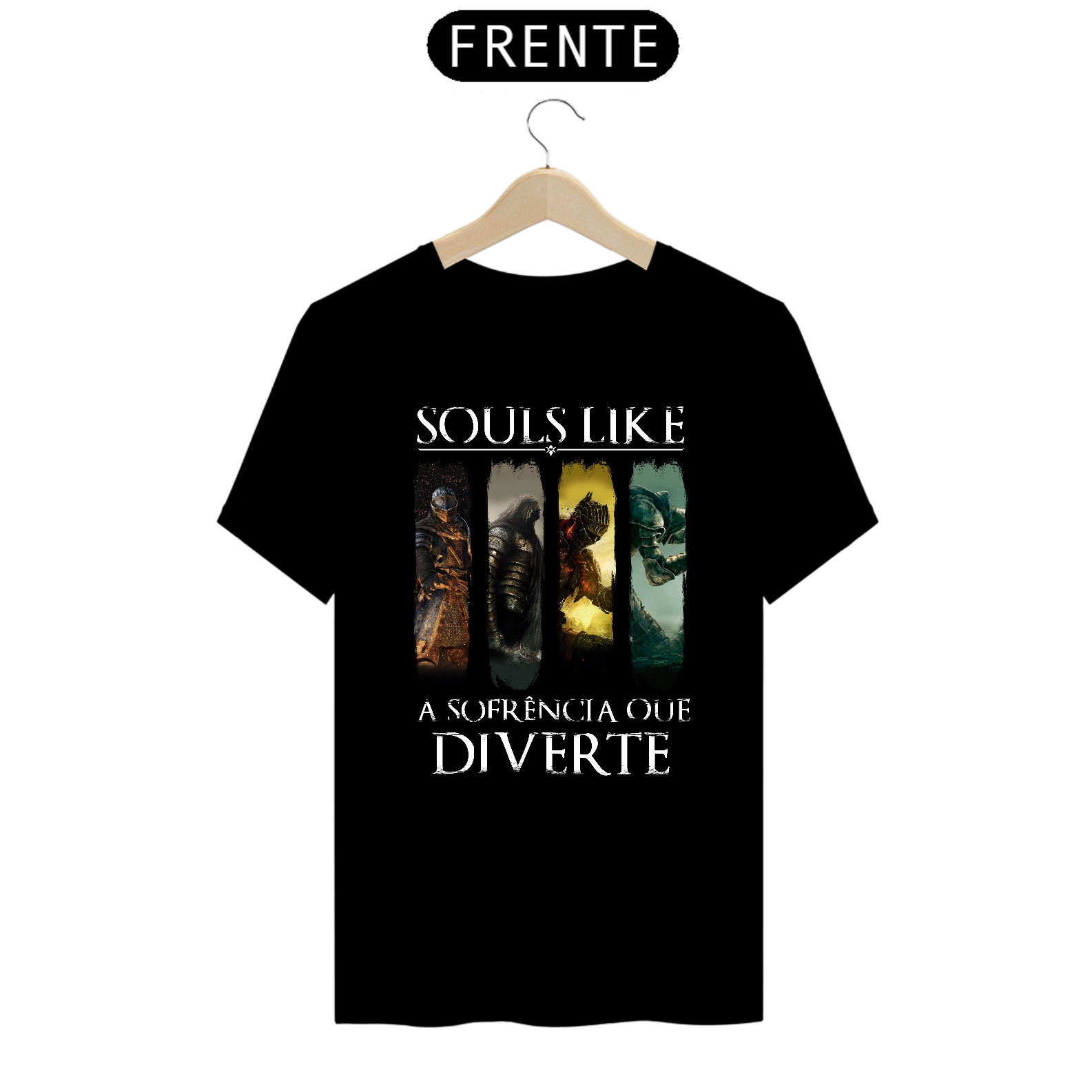 Nome do produto: Camiseta Souls Like sofrência que diverte Cores Escuras