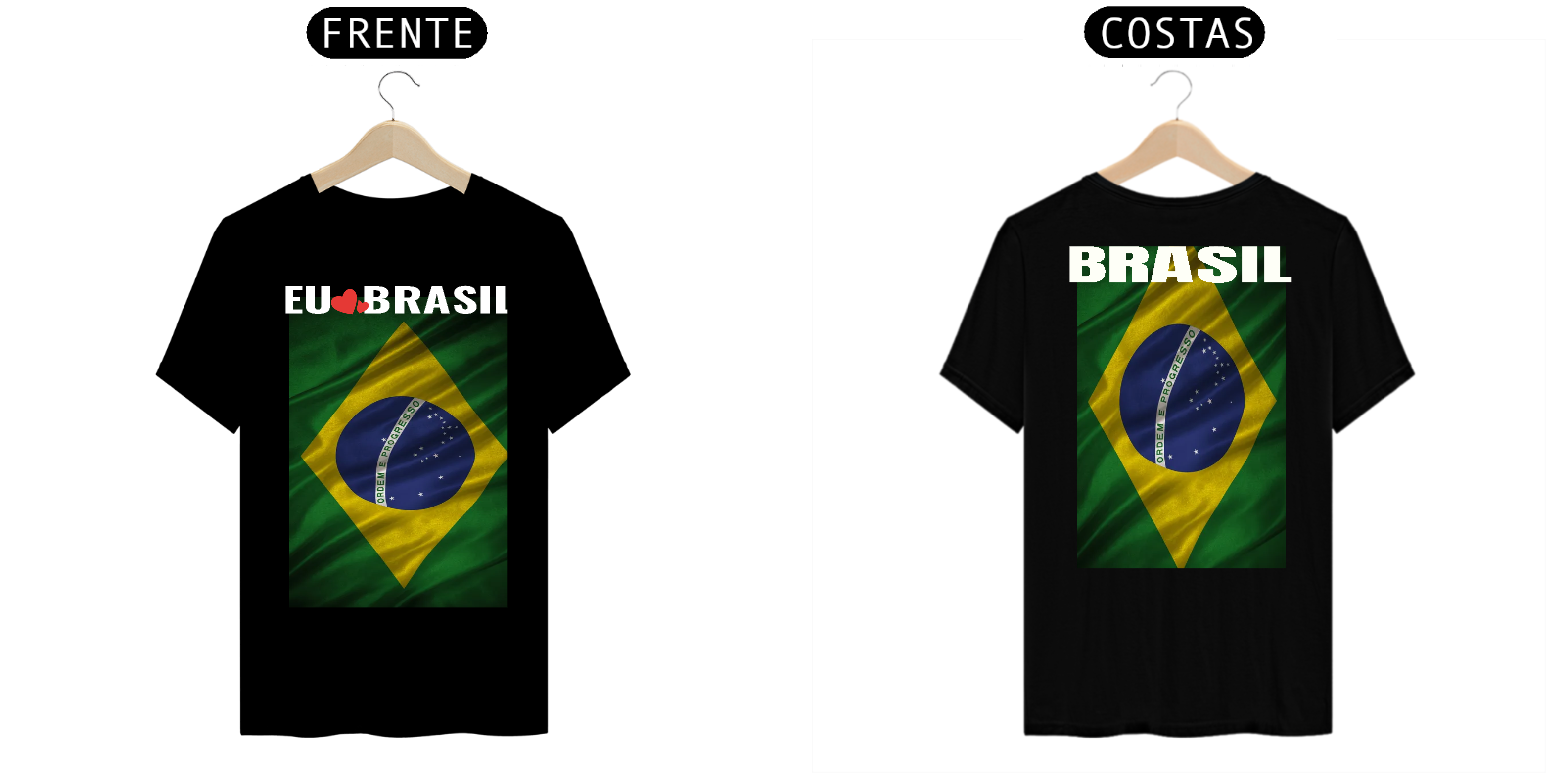 Nome do produto: Camiseta EU AMO BRASIL Cores Escuras