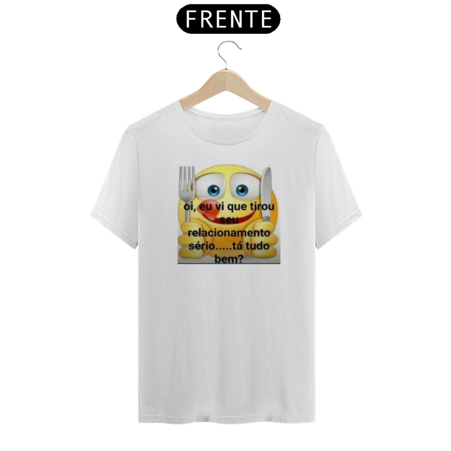 Nome do produto: Camiseta oi vi que tirou o relacionamento sério