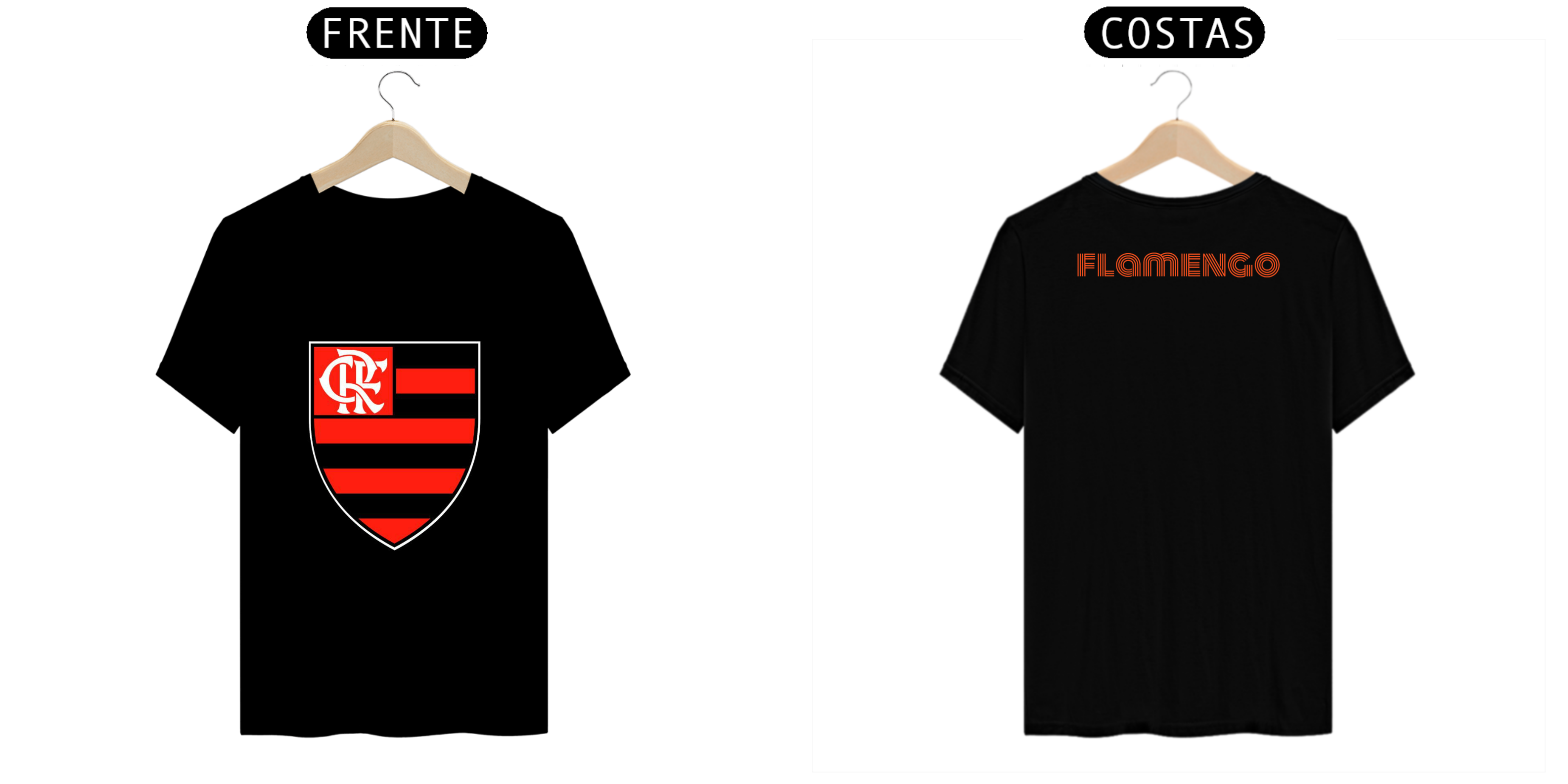 Nome do produto: Camisa preta ou branca, escudo original do flamengo.