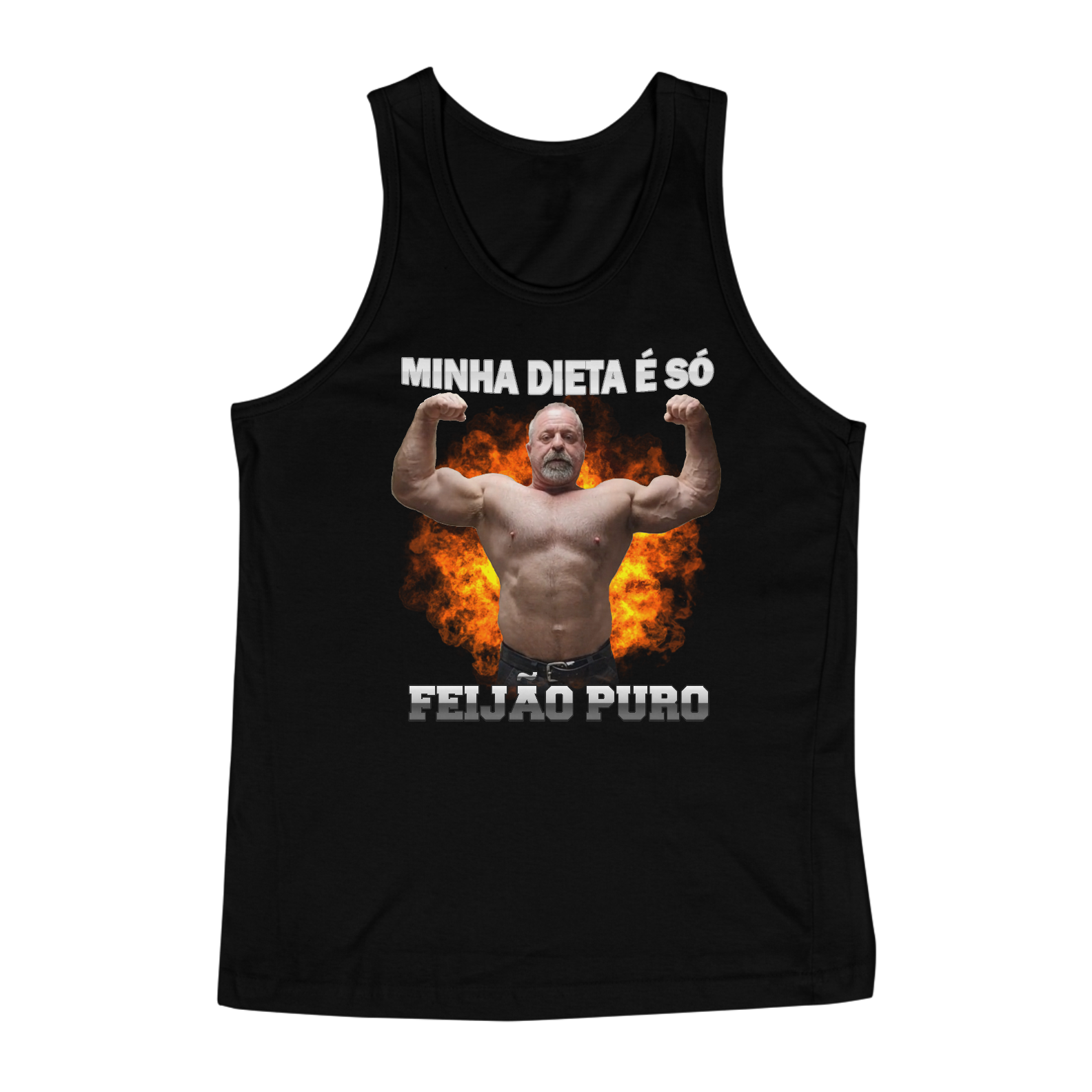 Nome do produto: Regata - Minha Dieta é Só Feijão Puro