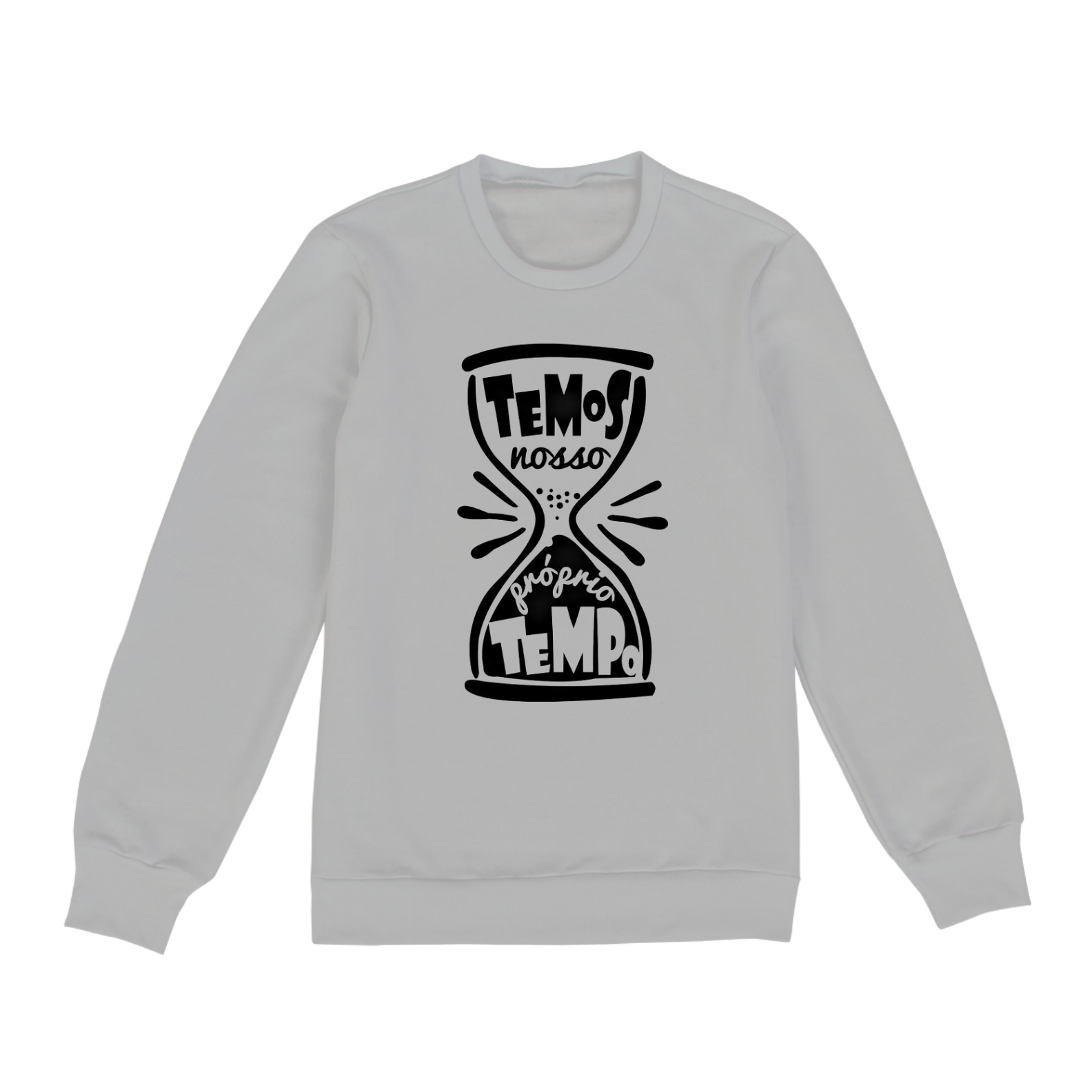 Nome do produto: moleton estampado, com frase temos nosso propio tempo
