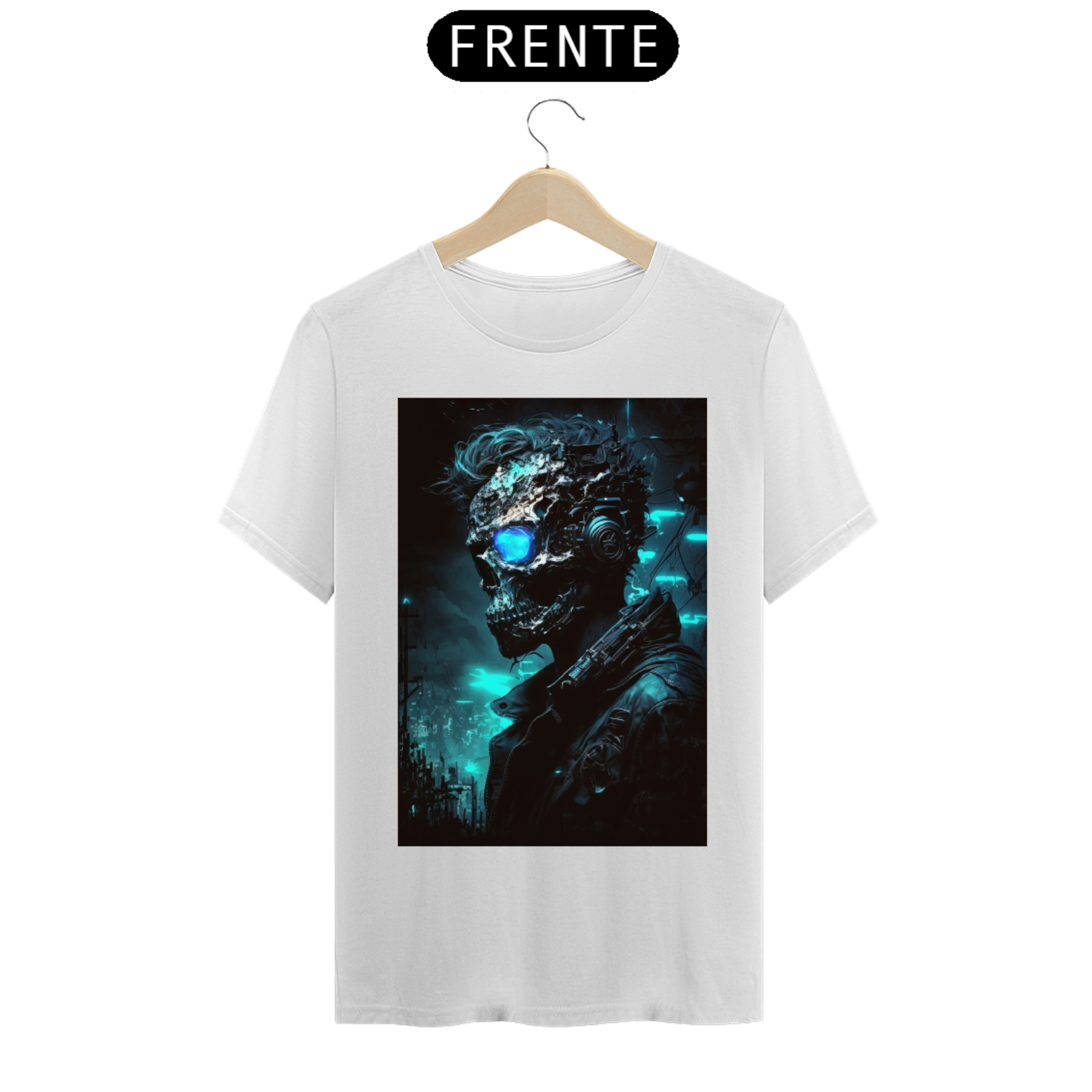 Nome do produto: Camisa caveira cyberpunk