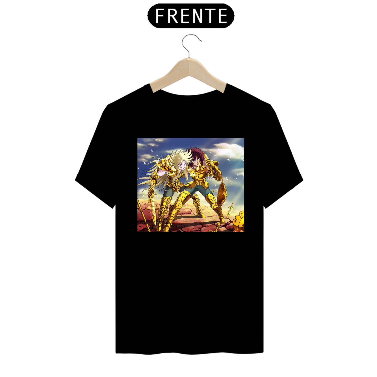 Nome do produto: Camisa cavaleiros do Zodíaco-Dohko e Shion 