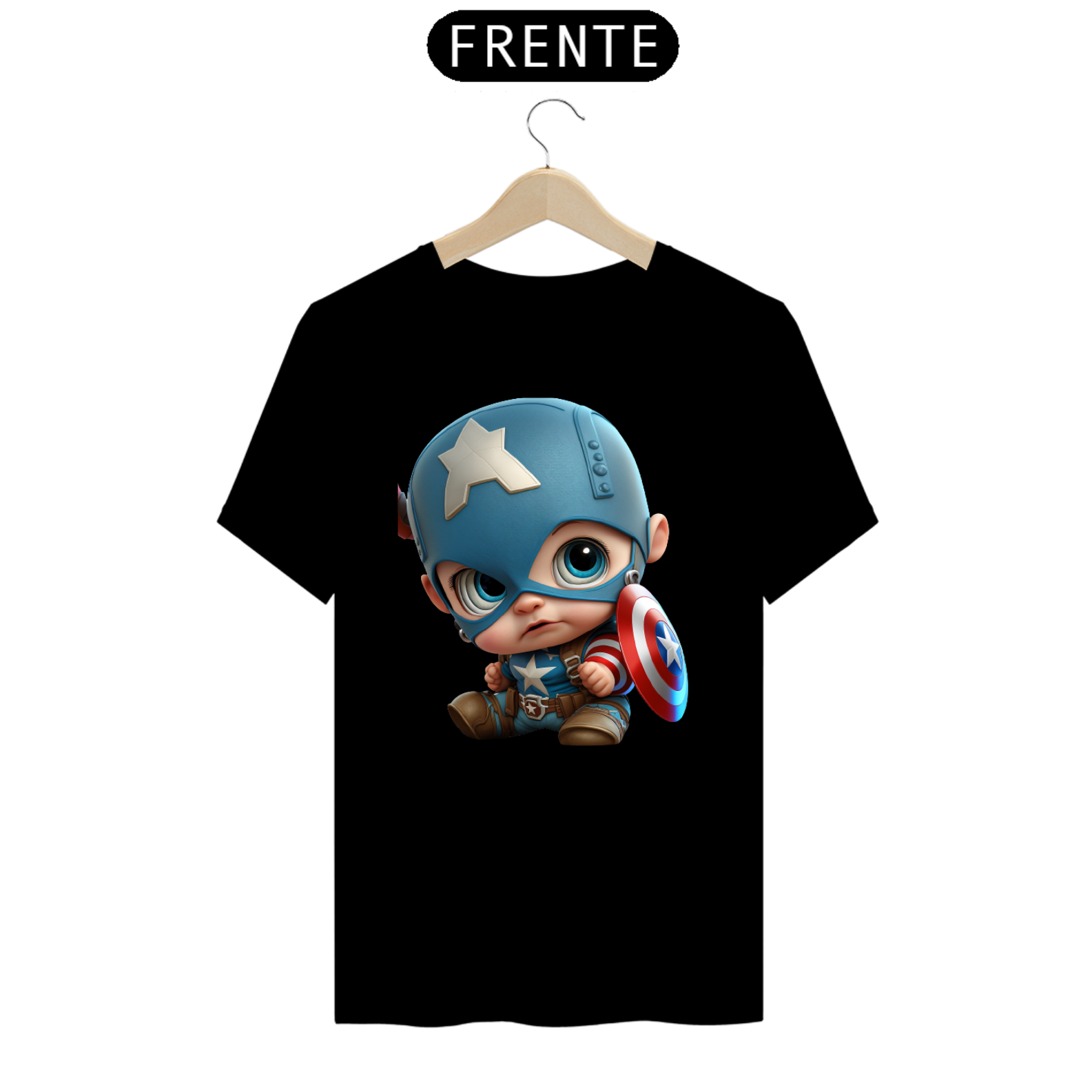 Nome do produto: Camisa Bebe Capitão america