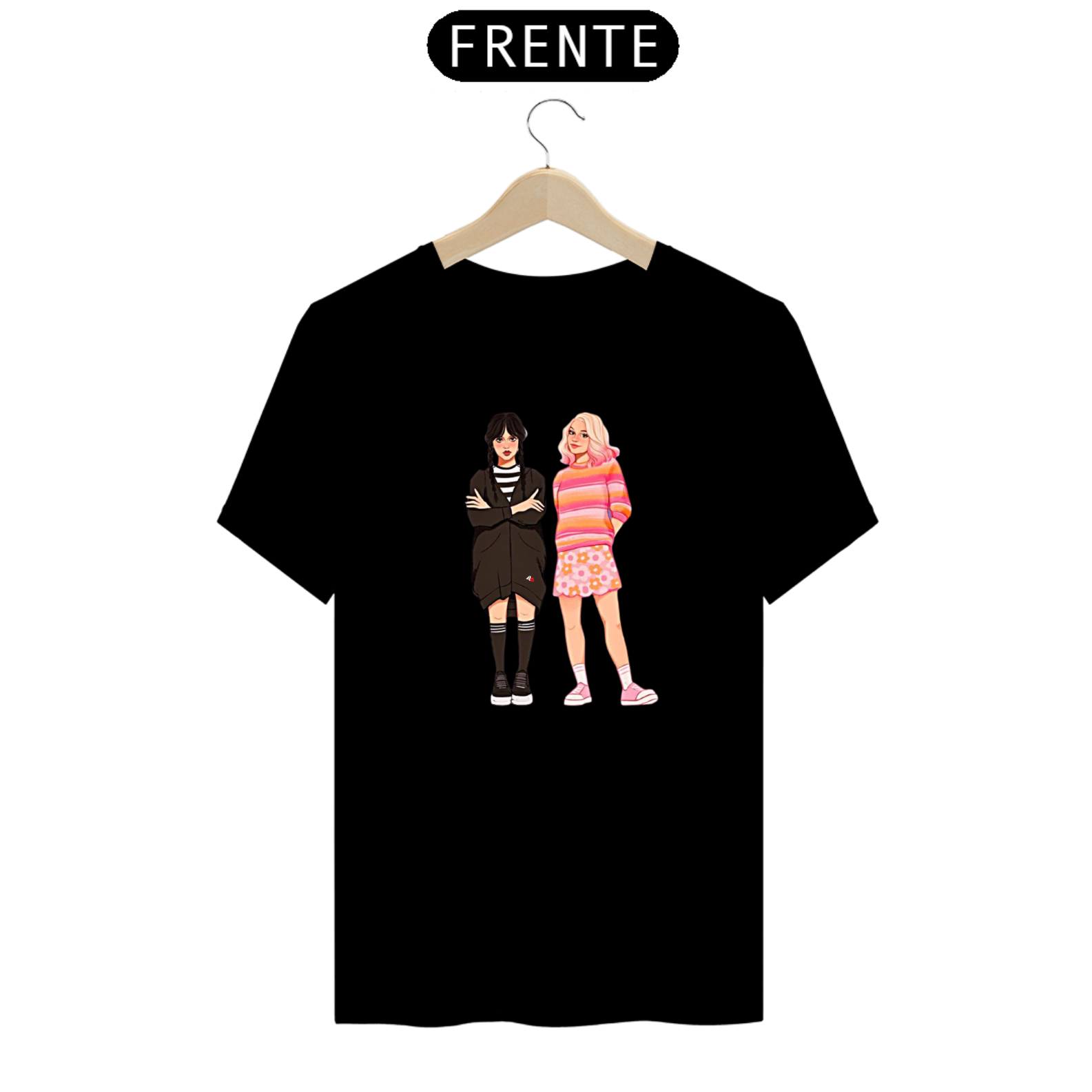 Nome do produto: Camiseta Wandinha e Enid UNISSEX