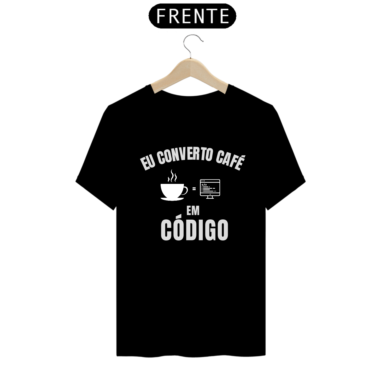 Nome do produto: T-Shirt Eu converto Café em Código
