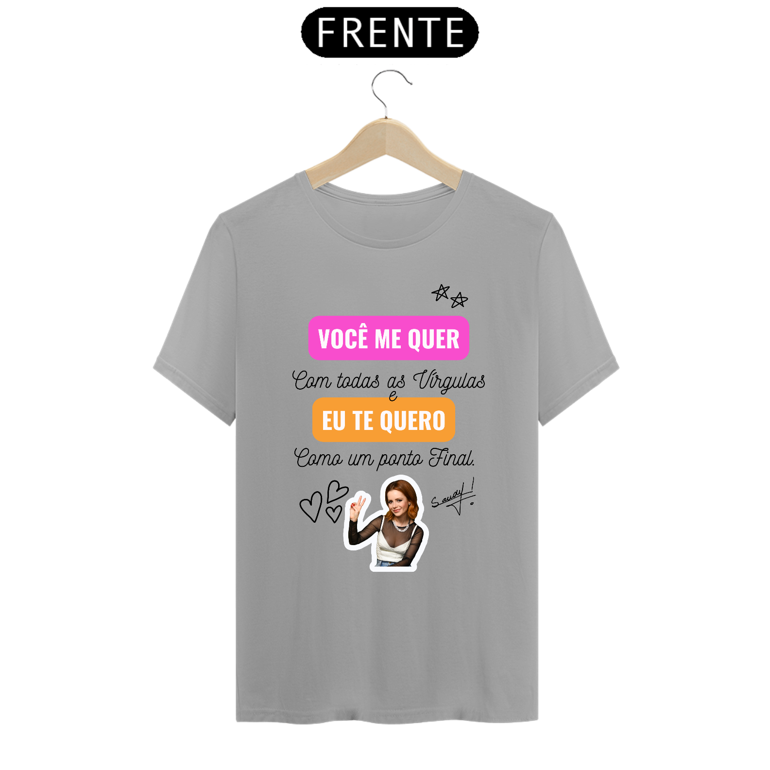 Nome do produto: CAMISETA CLÁSSICA - PONTO FINAL LETRAS DE MÚSICAS