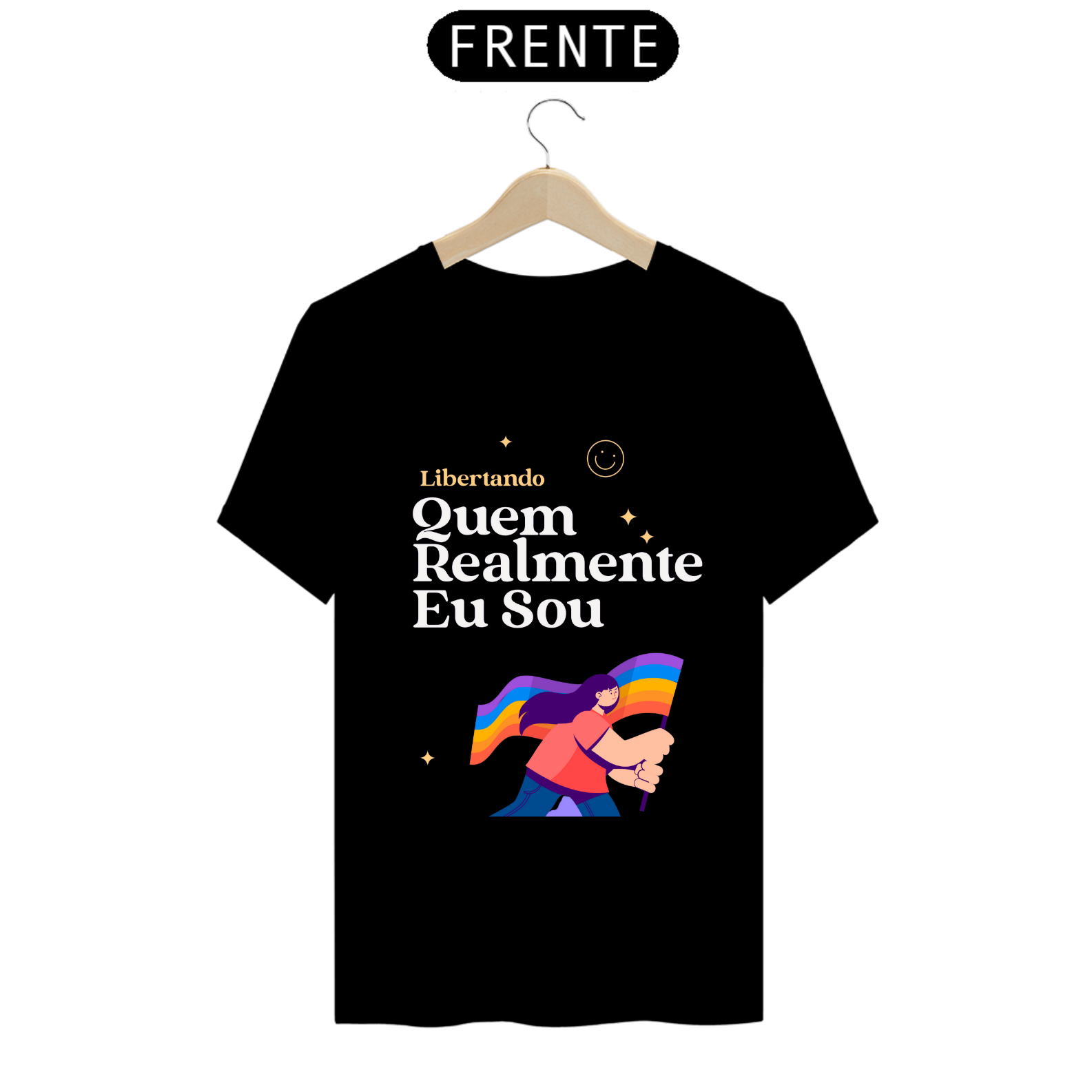 Nome do produto: CAMISETA CLÁSSICA QUEM EU SOU - LETRAS DE MÚSICA