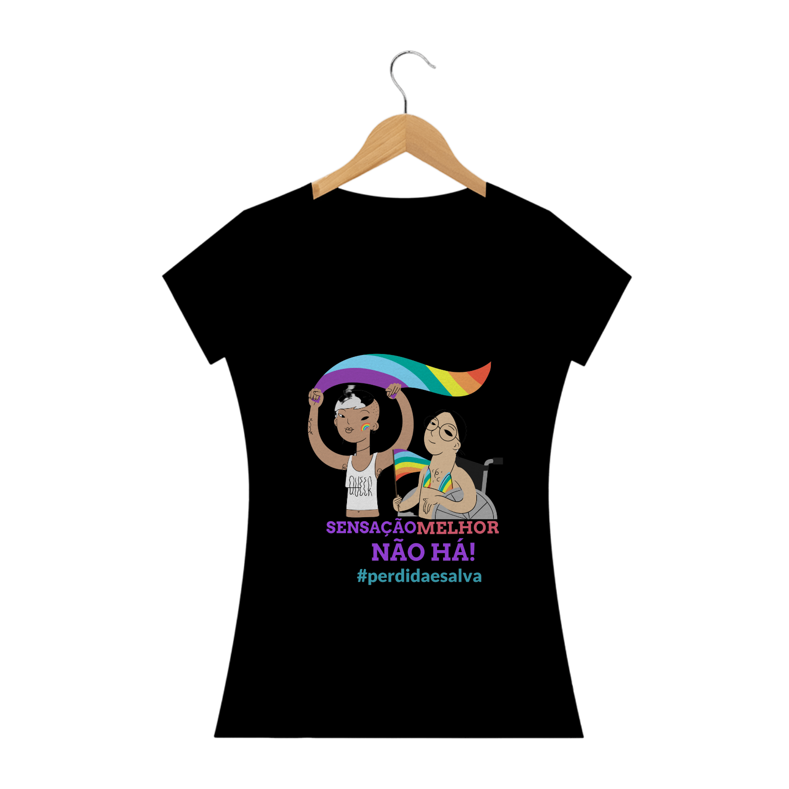 Nome do produto: CAMISETA BABY LONG PERDIDA E SALVA - LETRAS DE MÚSICA