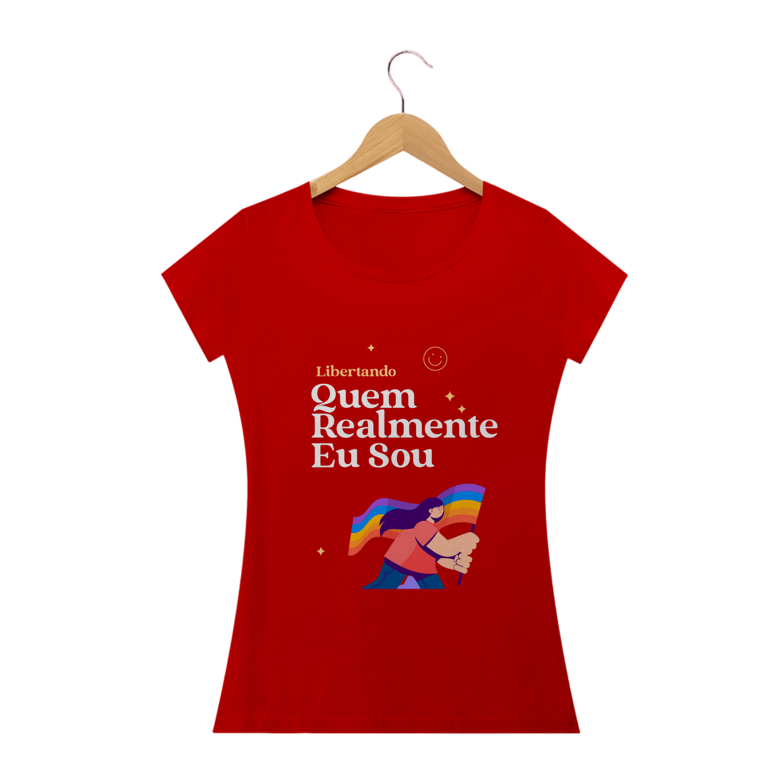 Nome do produto: CAMISETA BABY LONG QUEM EU SOU - LETRAS DE MÚSICA