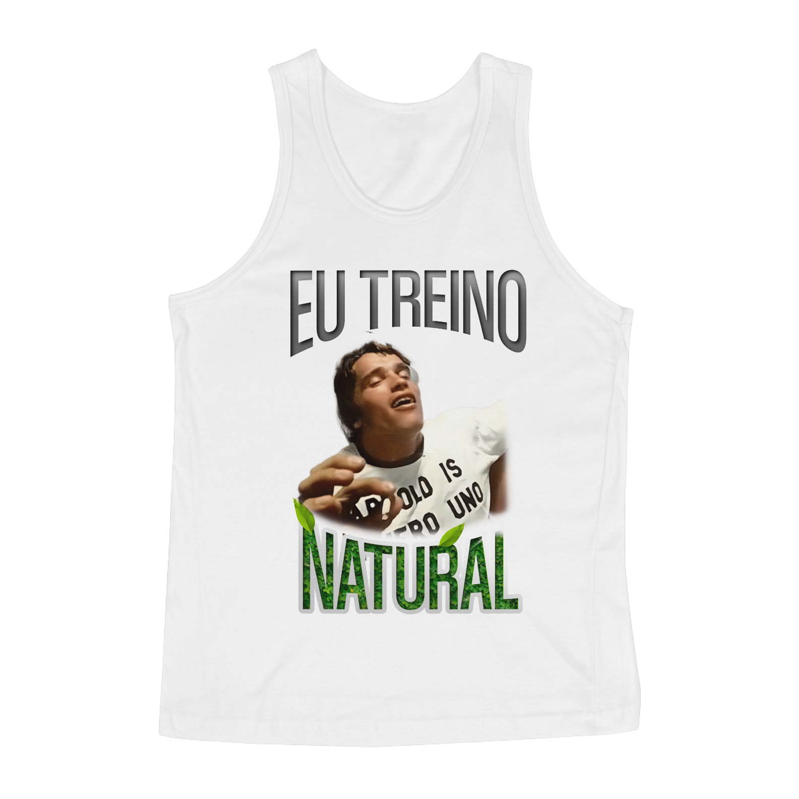 Nome do produto: Regata - Eu treino natural somente Arnold