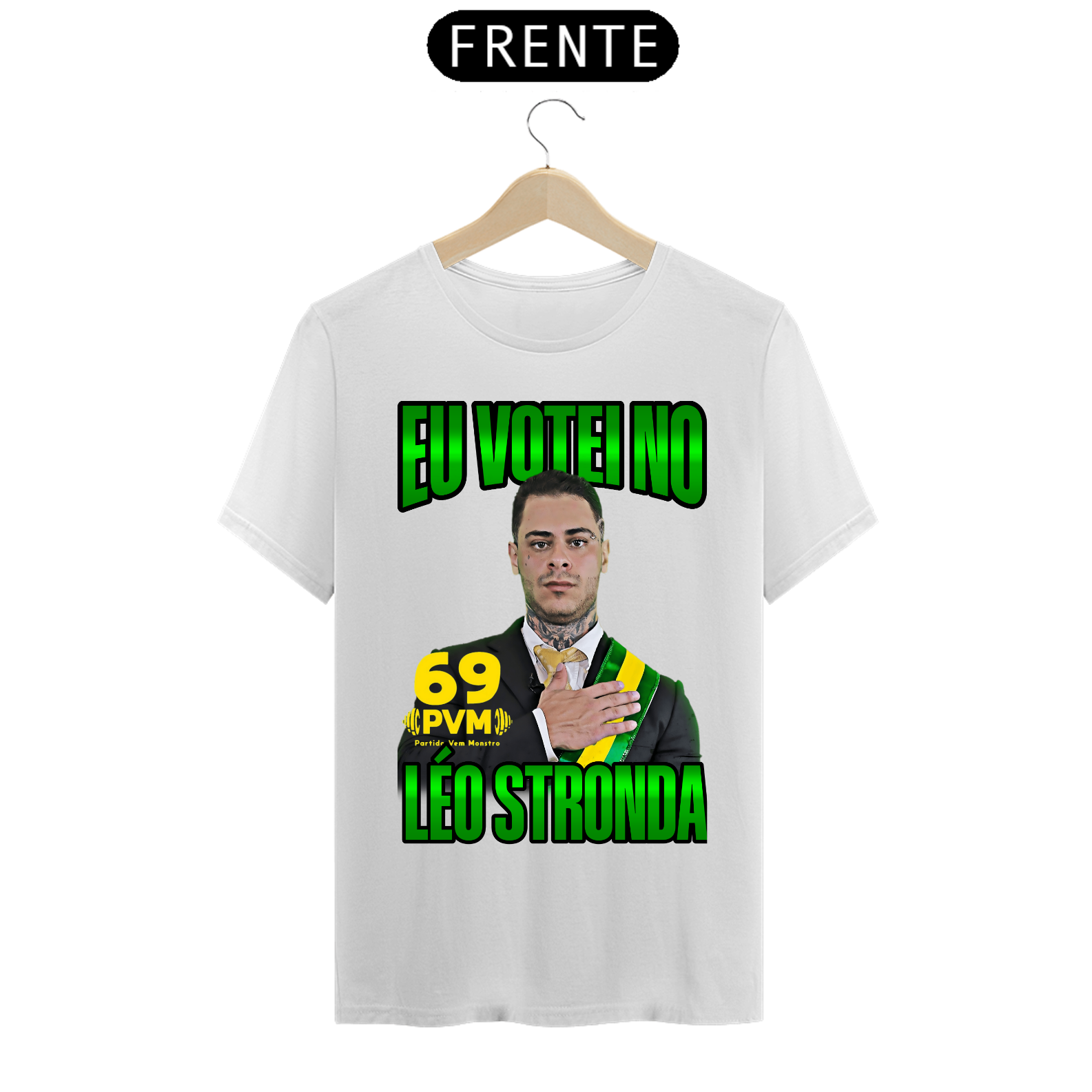 Nome do produto: Camiseta - Votei no Leo Stronda